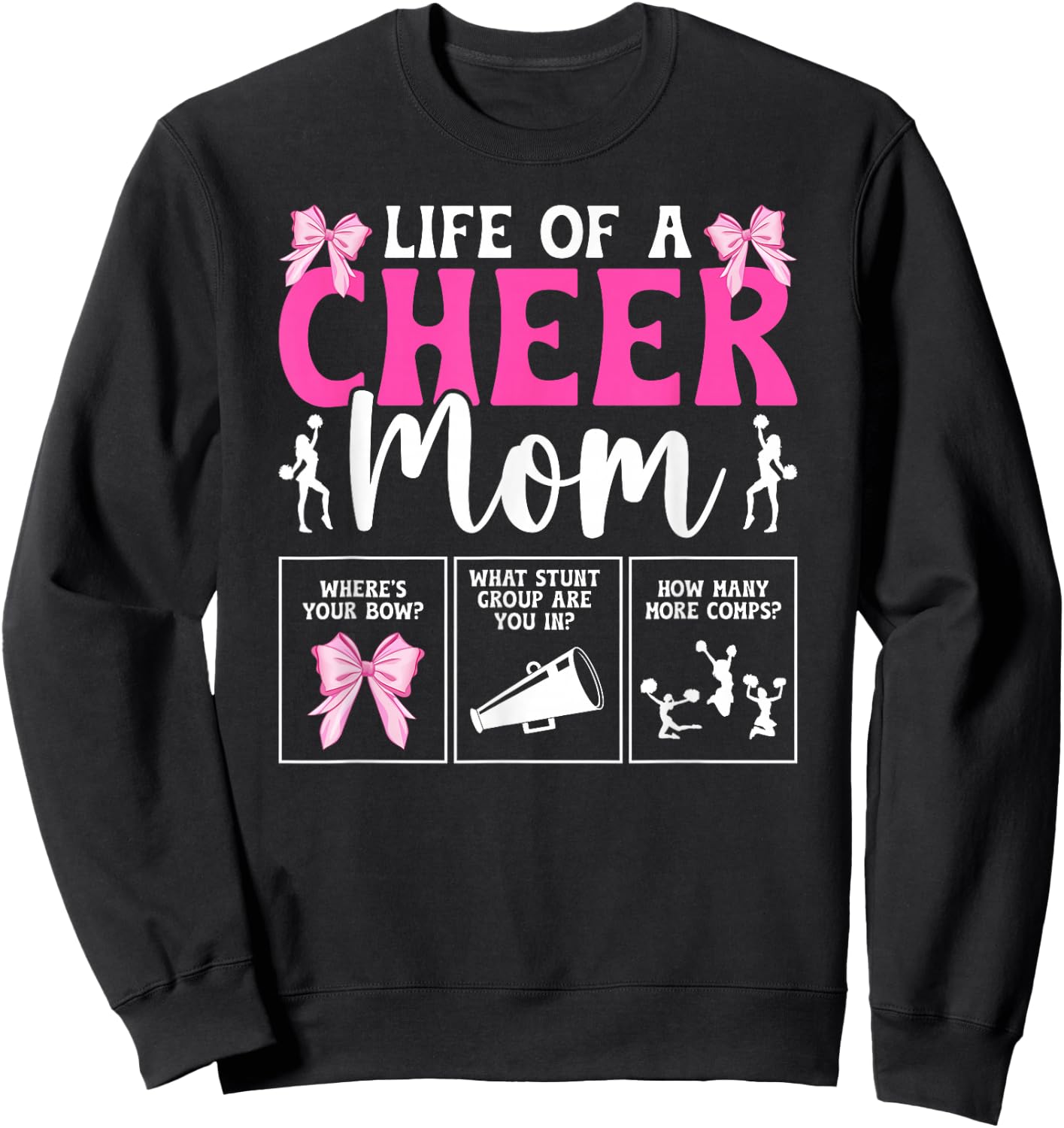 Life Of A Cheer Mom Cheerleading Mom Of A Cheerleader Mother Sweatshirt - Sweatshirt | Black