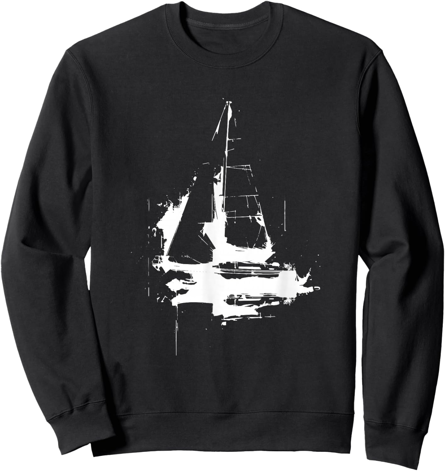 Sailing Boat Drawing Sailor Sailing Tour , black Sweatshirt - Sweatshirt | Black