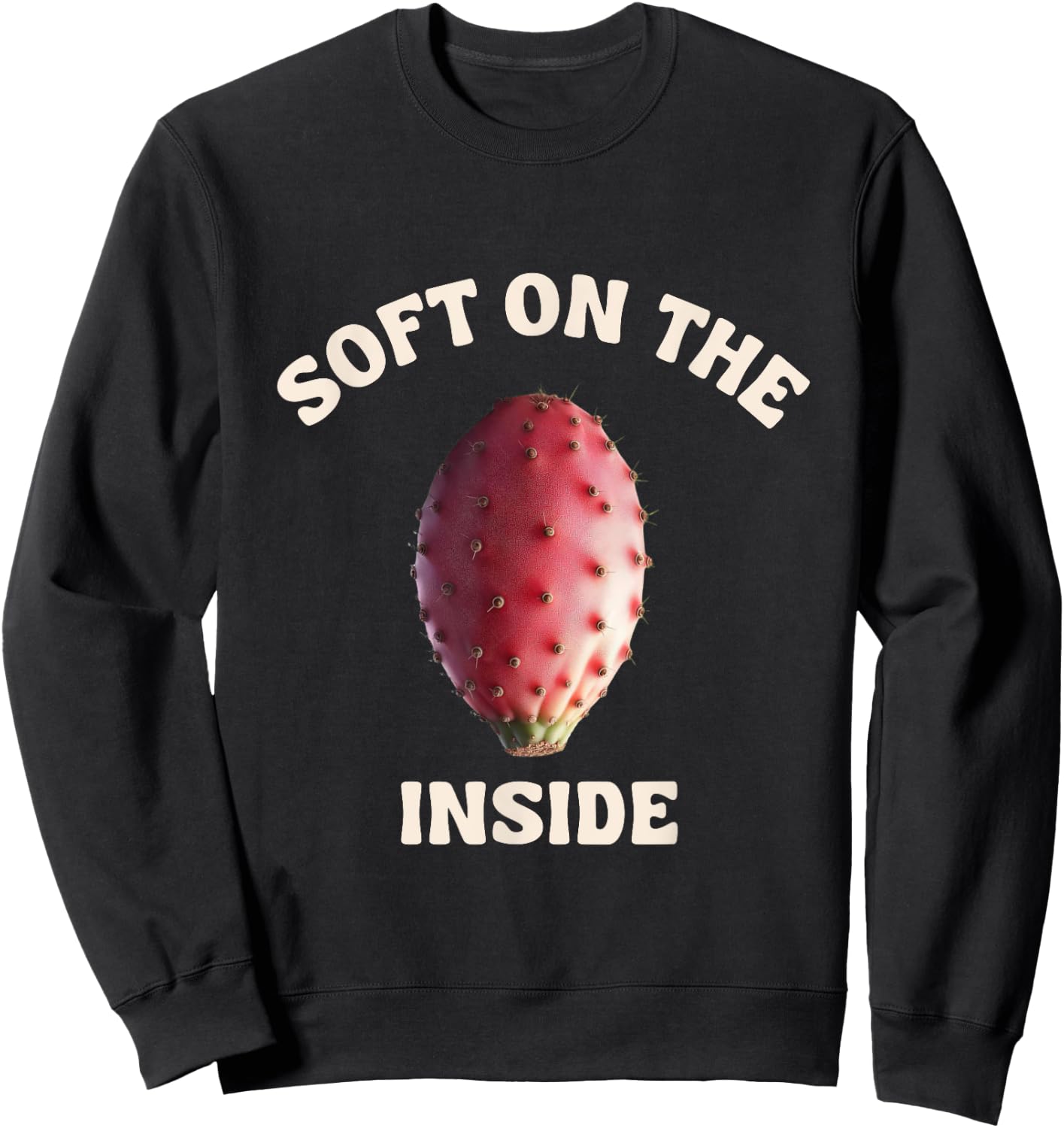 Sabra Soft On The Inside Cactus Pear Tsabar Israel Hebrew Sweatshirt - Sweatshirt | Black