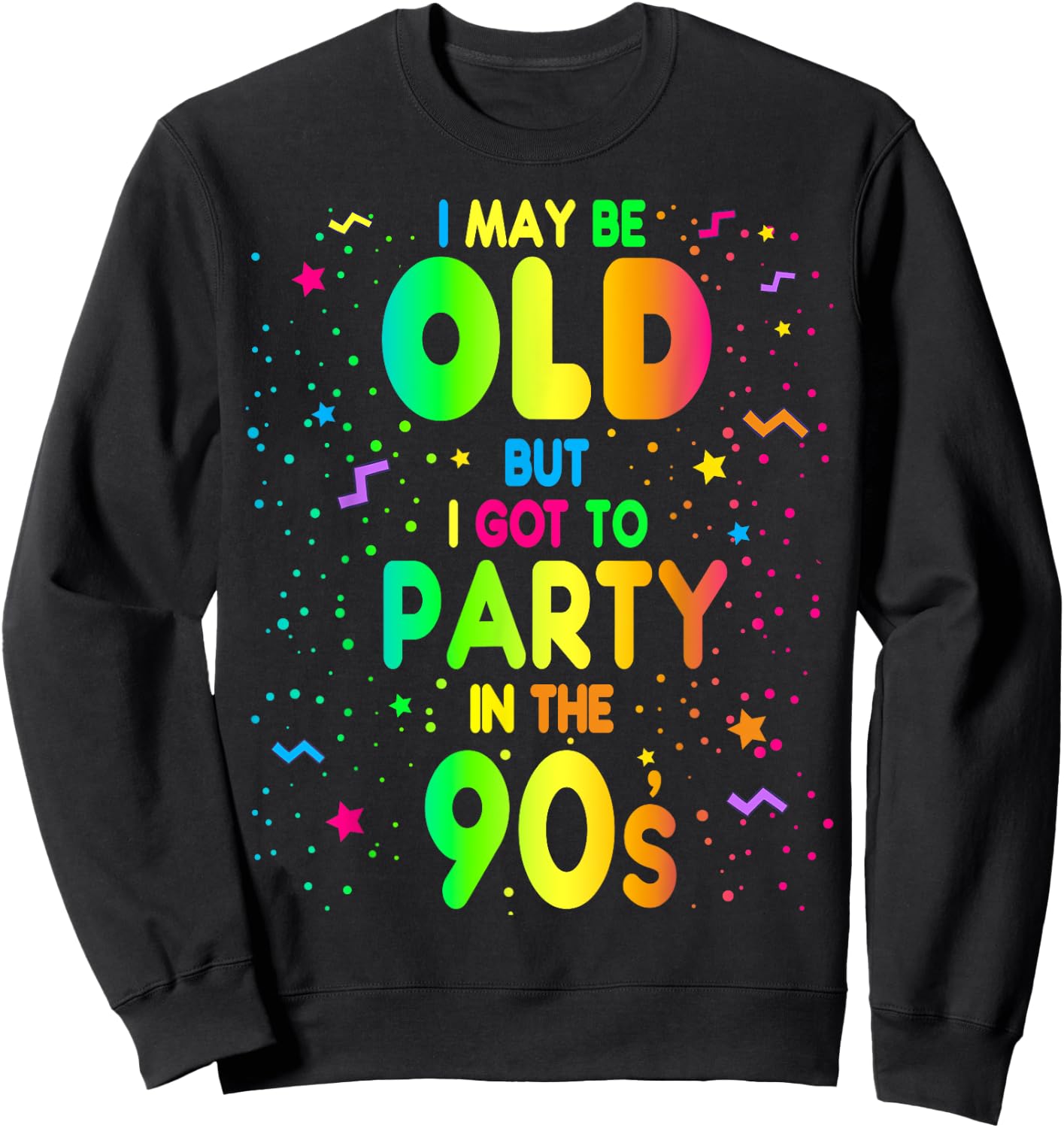 90s Design , Rave Outfit and 1990s Costume , Black Sweatshirt - Sweatshirt | Black