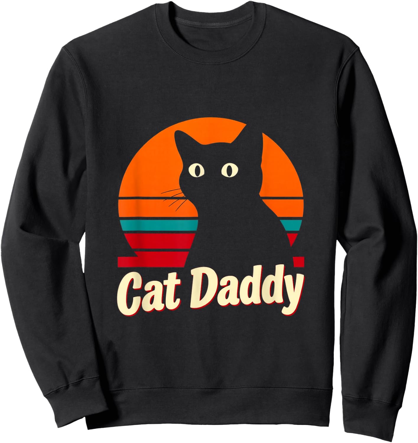 Cat Daddy Retro Cat Sweatshirt - Sweatshirt | Black