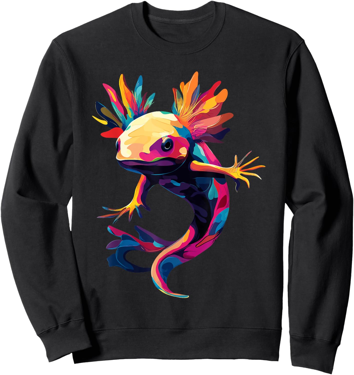 Axolotl Amphibian Color Pop Art Axolotl Lovers Sweatshirt - Sweatshirt | Black