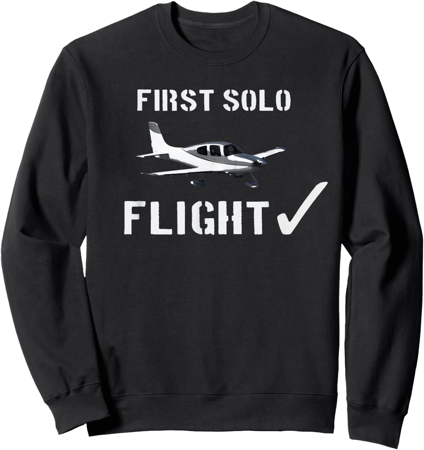 First Solo Flight T shirt New Pilot Gift Sweatshirt - Sweatshirt | Black