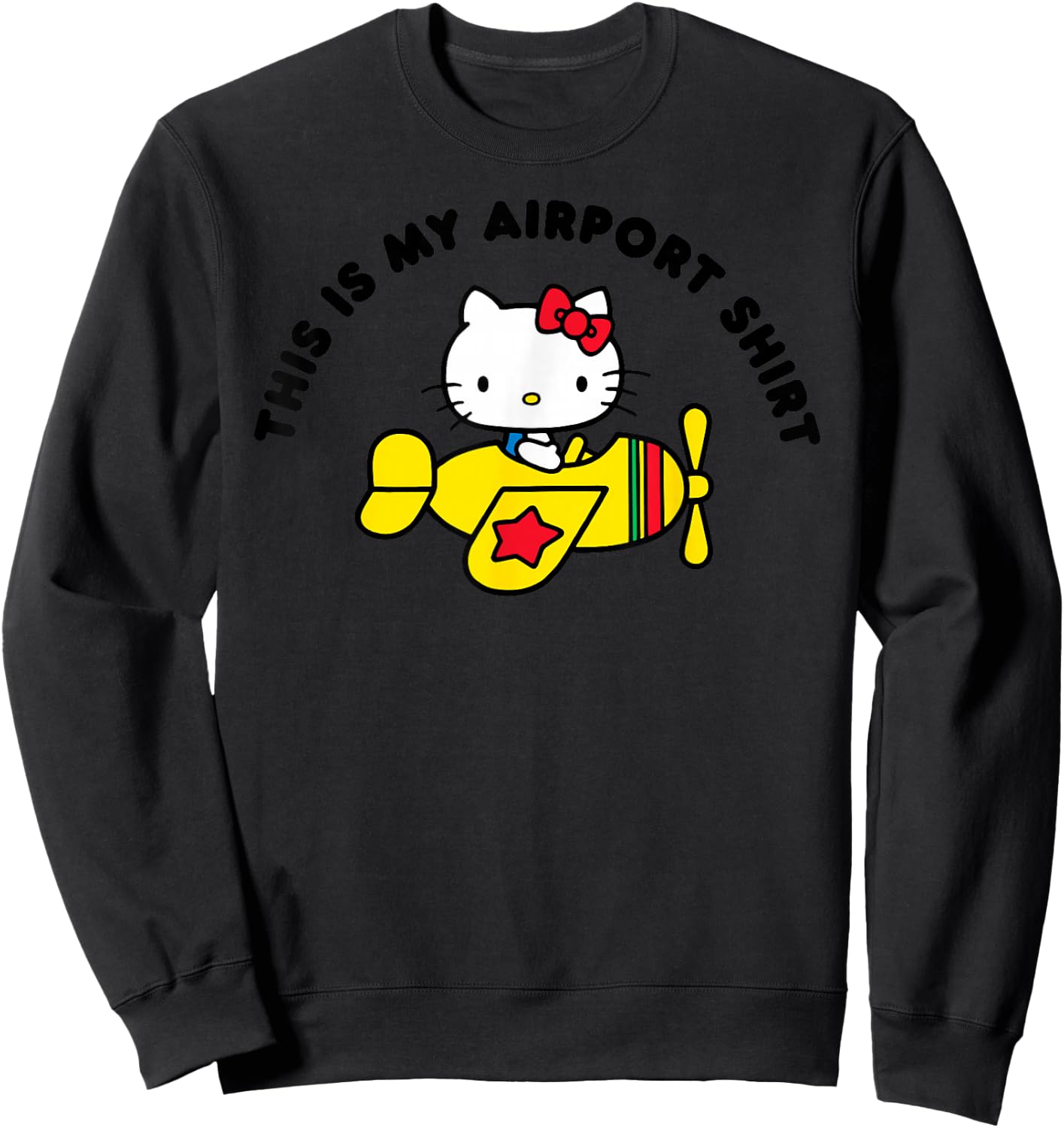Hello Kitty This is my Airport Shirt Sweatshirt - Sweatshirt | Black