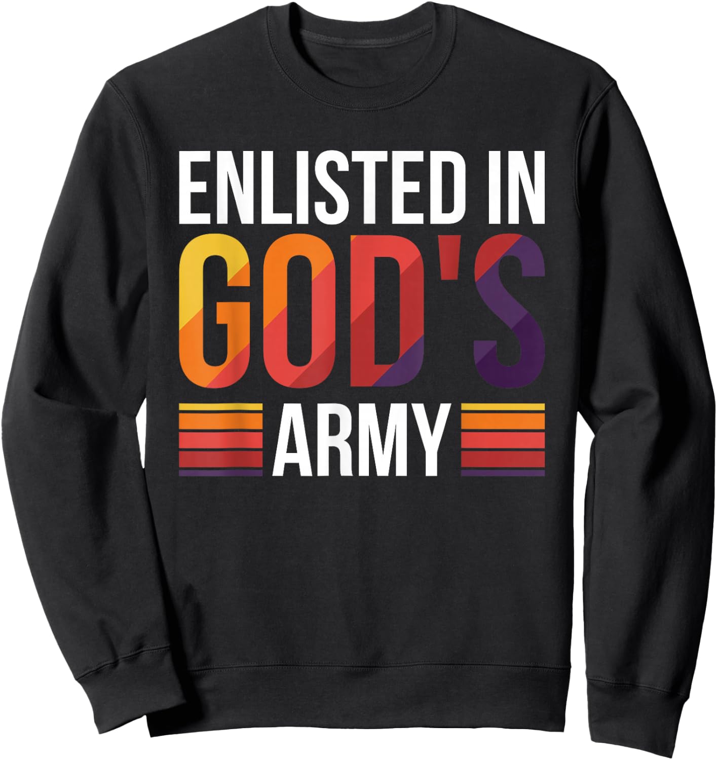 Enlisted In God's Army Sweatshirt - Sweatshirt | Black