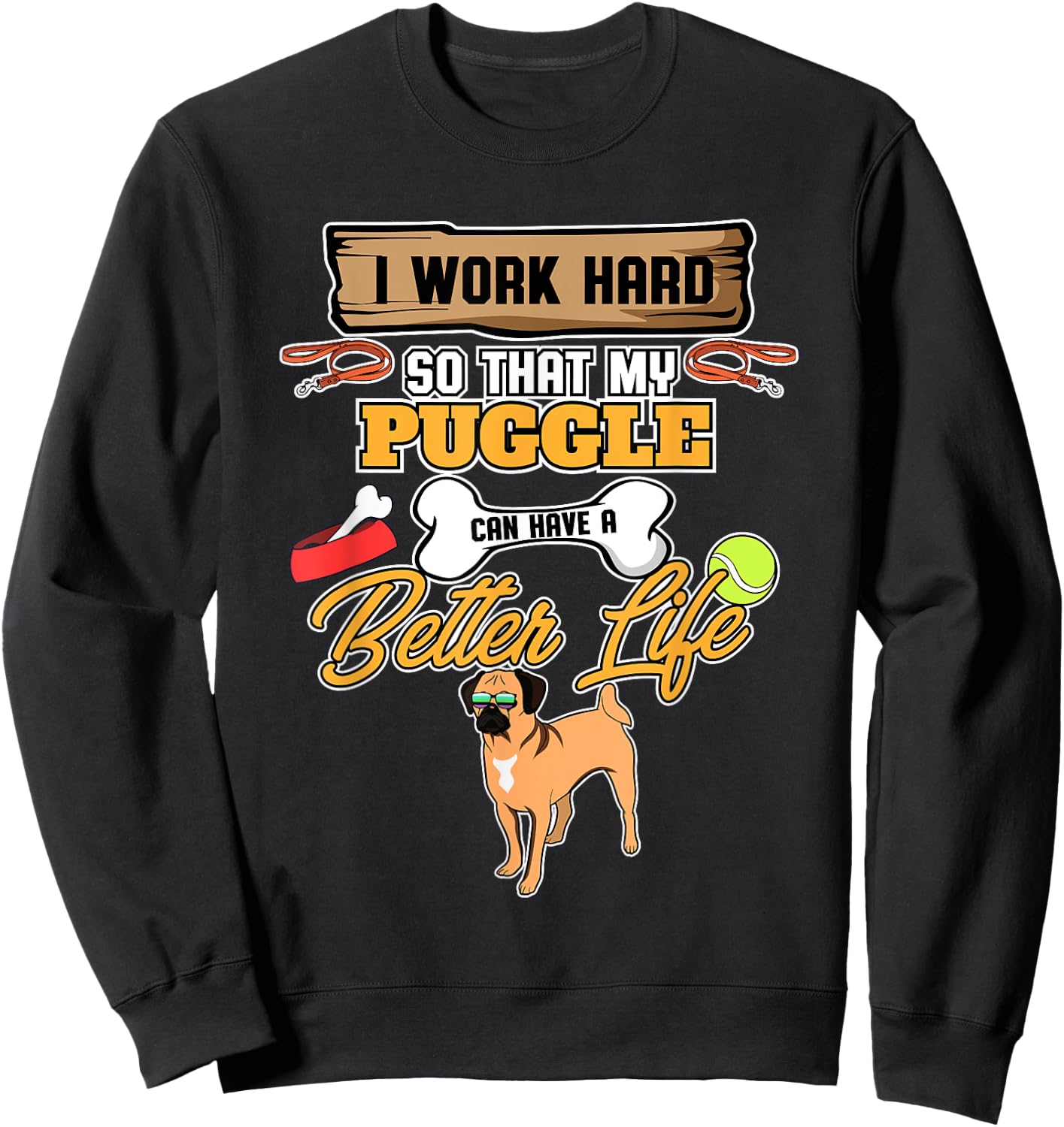 Puggle Lover I Dog Lover I Funny Puggle Sweatshirt - Sweatshirt | Black