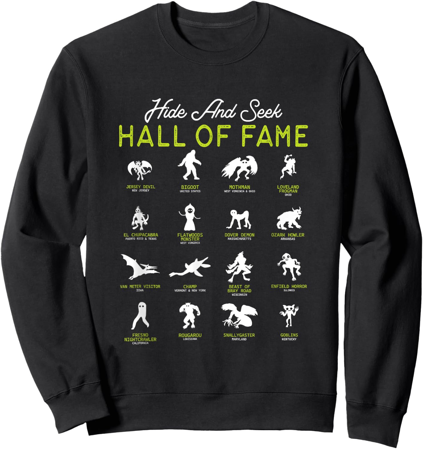 National Cryptid Society Bigfoot Cryptozoology Strangeology Sweatshirt - Sweatshirt | Black