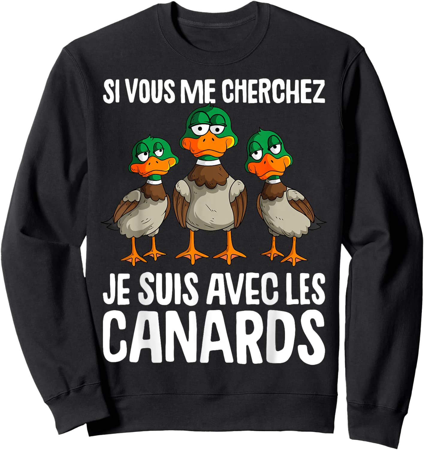Duck Man Woman , Black Sweatshirt - Sweatshirt | Black