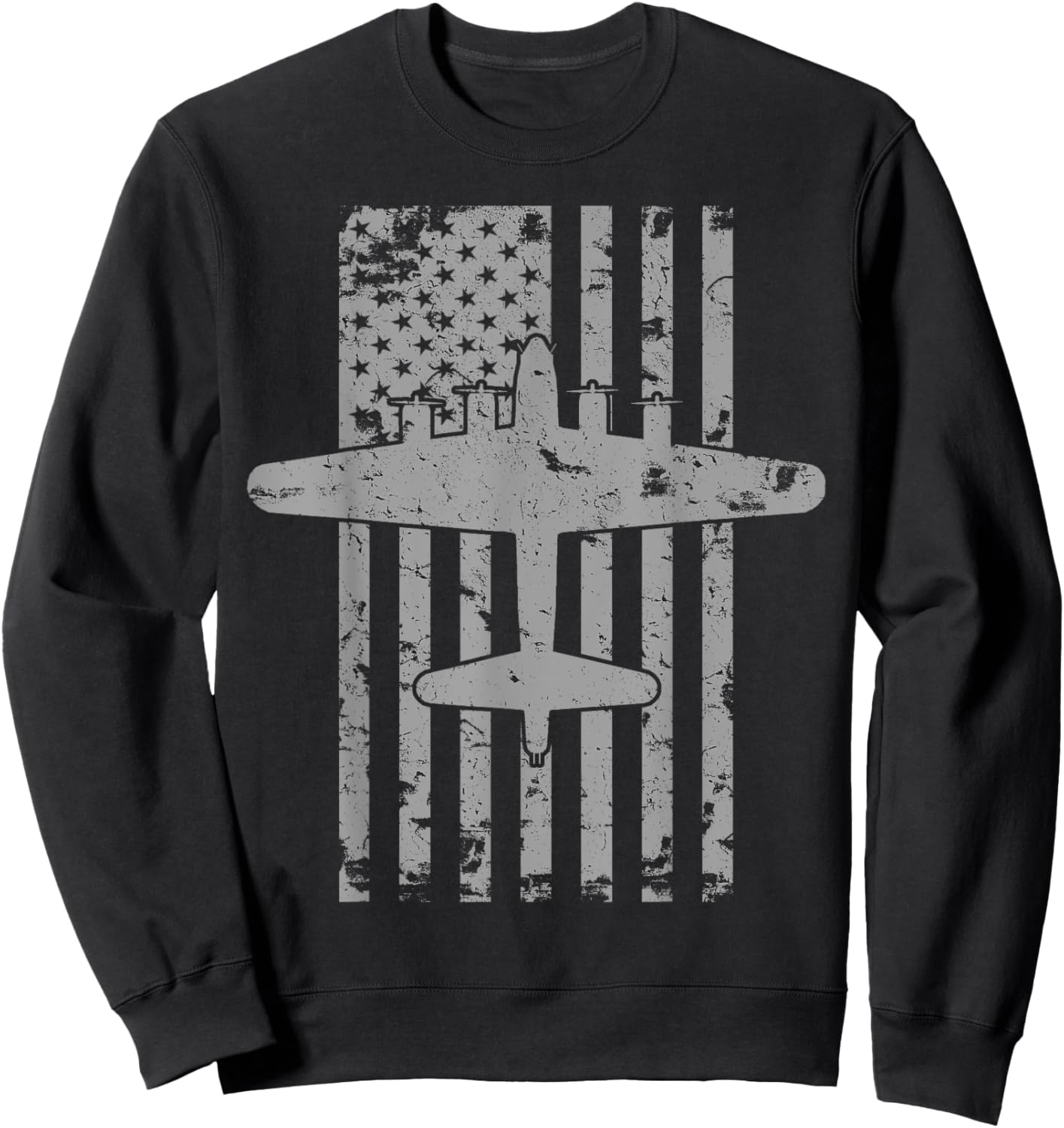 B-17 Flying Fortress WWII Bomber Airplane Pilot Sweatshirt - Sweatshirt | Black