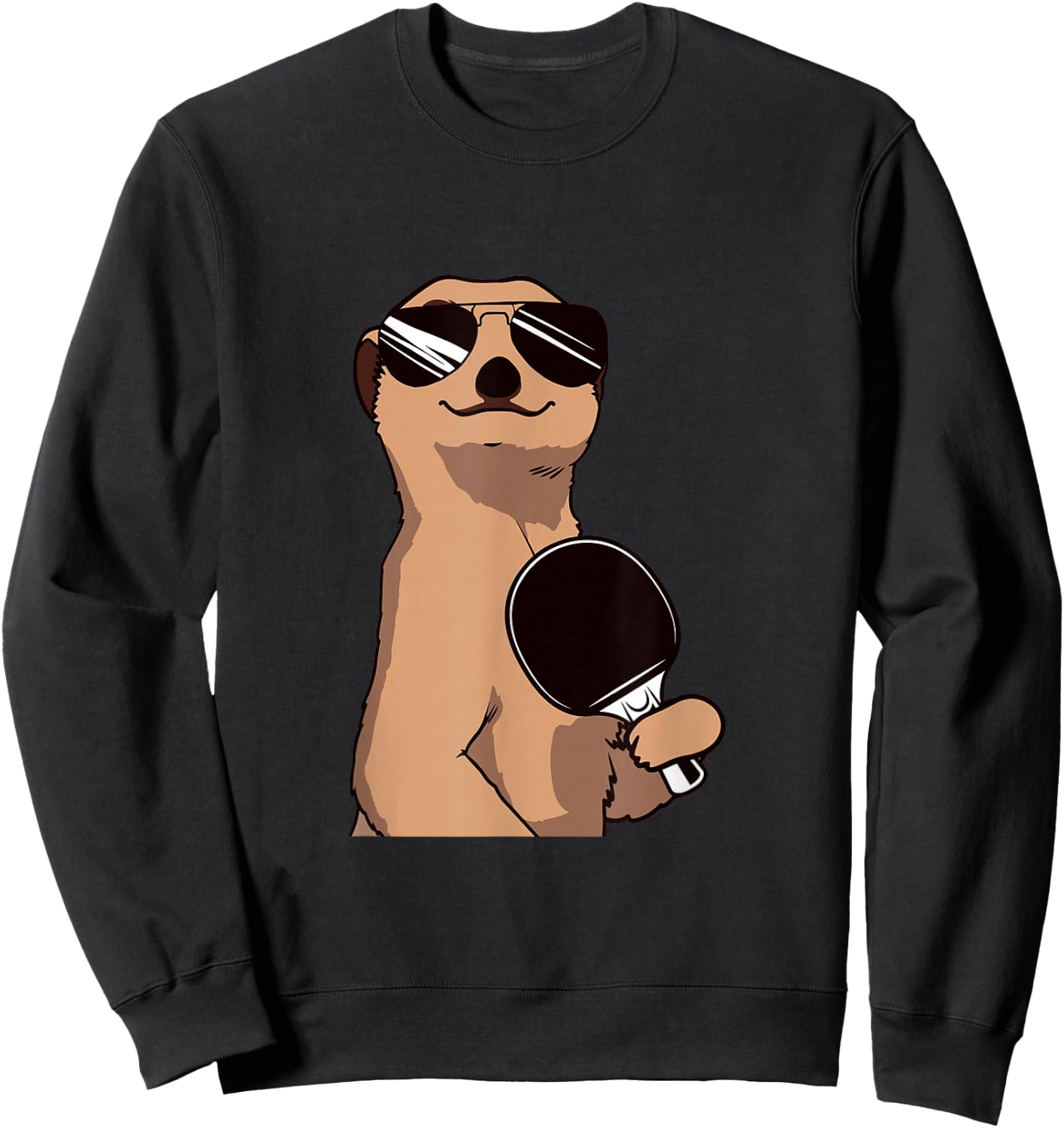 Meerkat Table Tennis Table Tennis Player , black Sweatshirt - Sweatshirt | Black