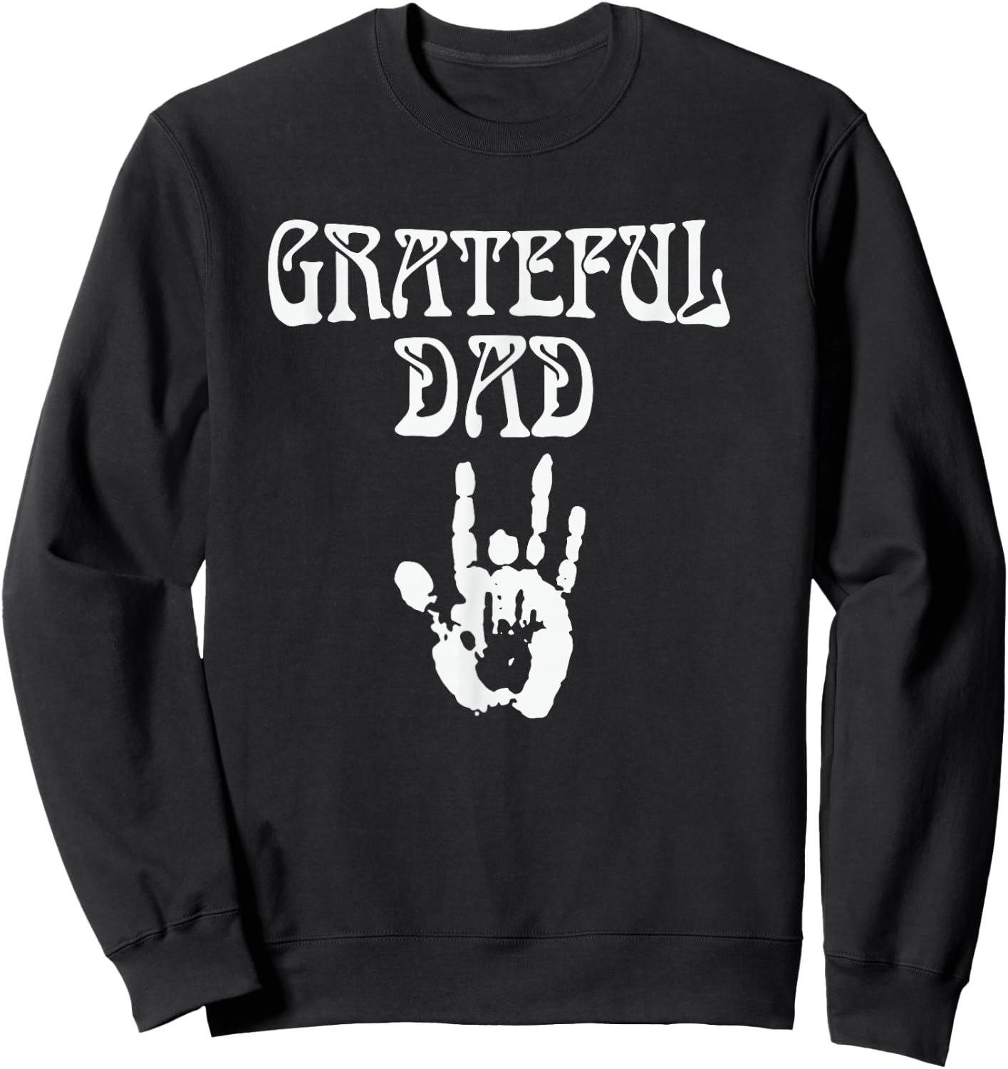Dad Retro Distressed Grateful Dad Funny Sweatshirt - Sweatshirt | Black