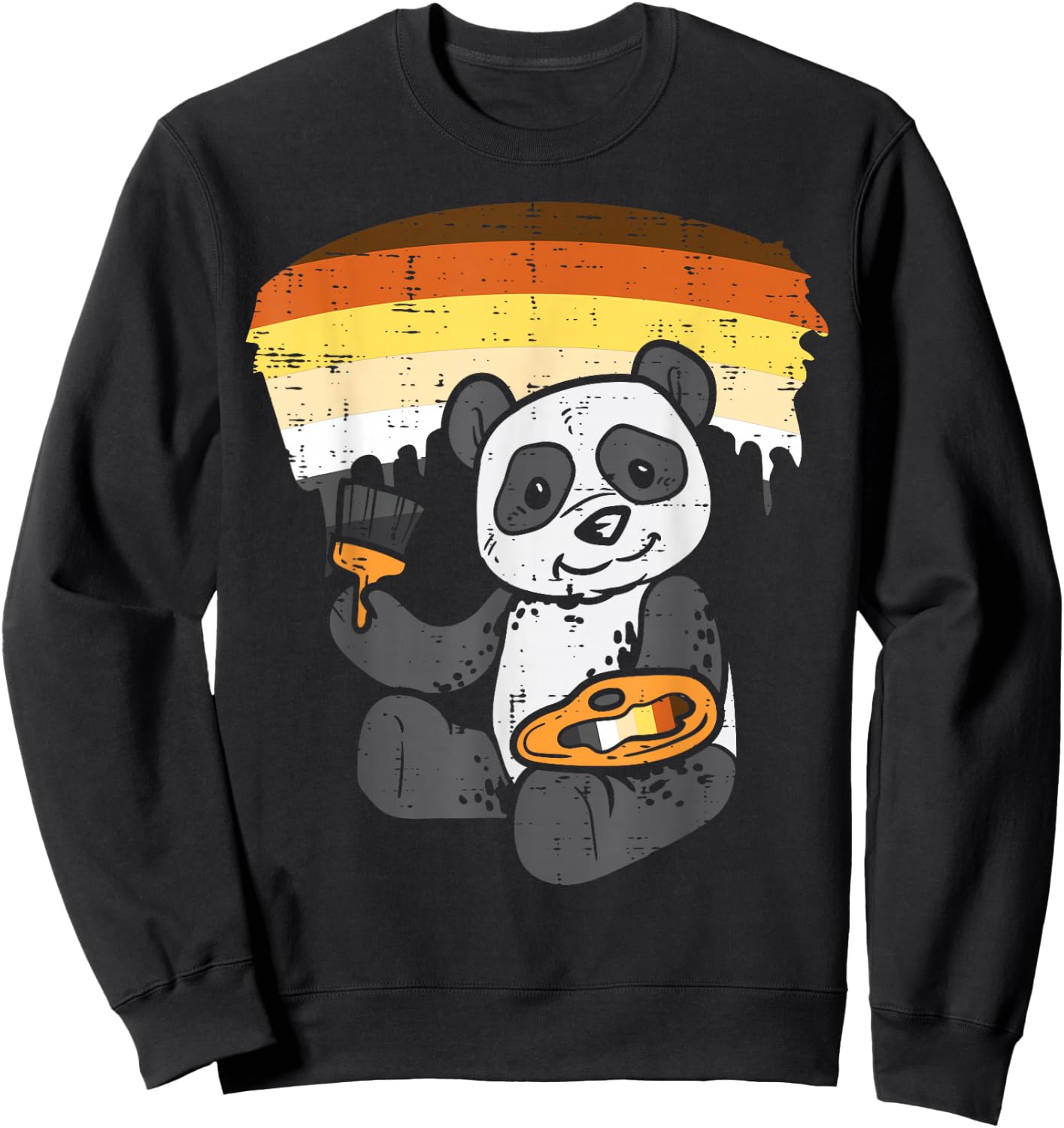 Panda Painting Animal LGBTQ Gay Bear Flag Gay Pride Men Sweatshirt - Sweatshirt | Black