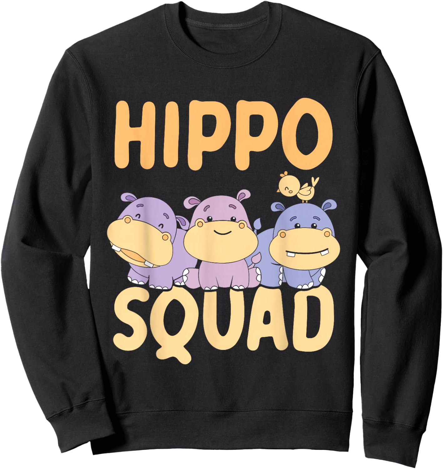 Hippo Squad Hippo Hippopotamus Hippos Hippos Sweatshirt - Sweatshirt | Black