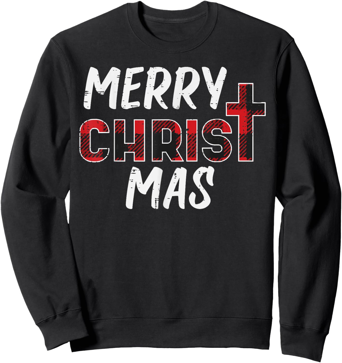 Merry Christ Mas Christian Jesus Christmas Xmas Sweatshirt - Sweatshirt | Black