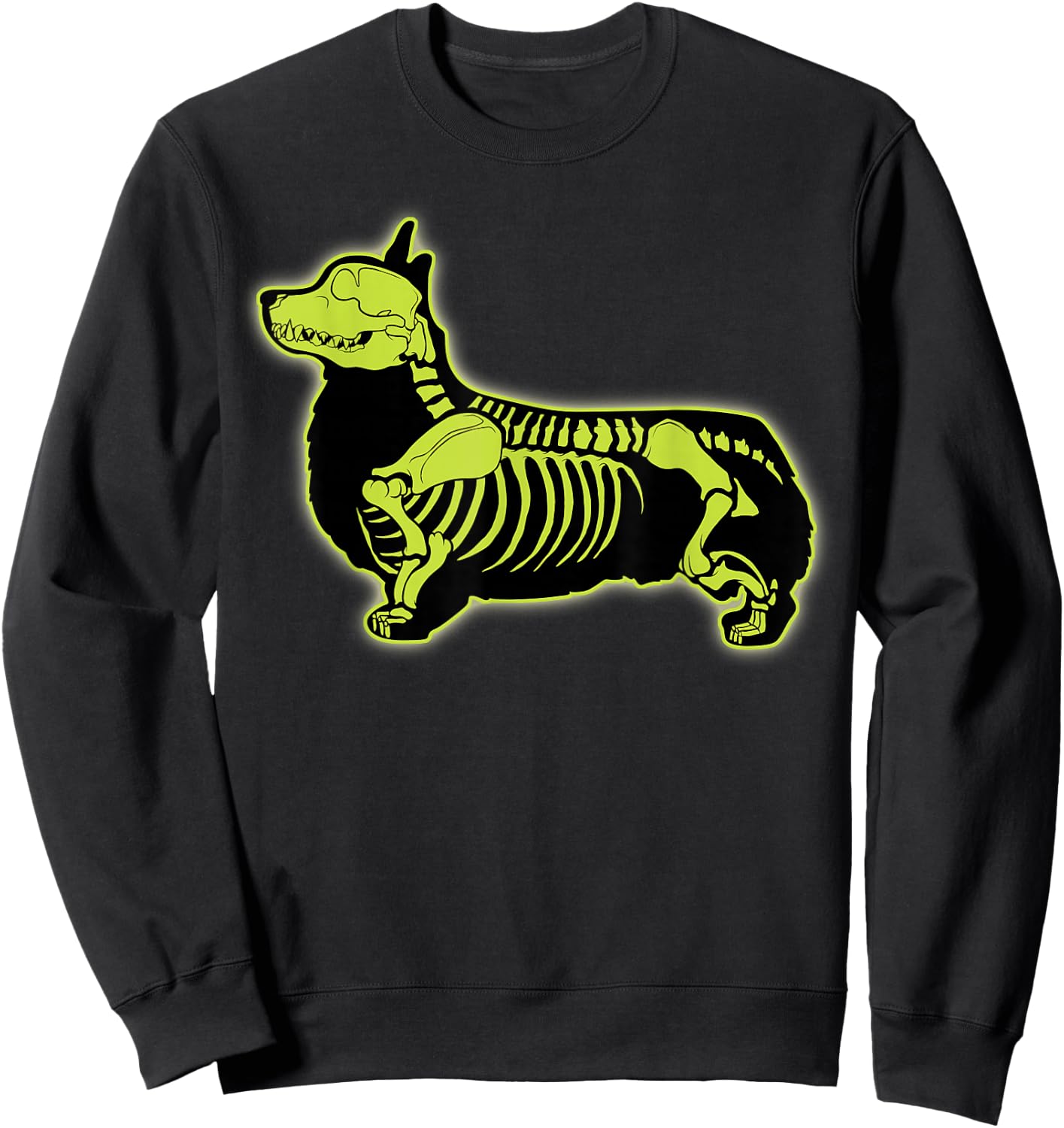 Corgi Skeleton Halloween Men Women Dog Lovers Rib Cage X-ray Sweatshirt - Sweatshirt | Black