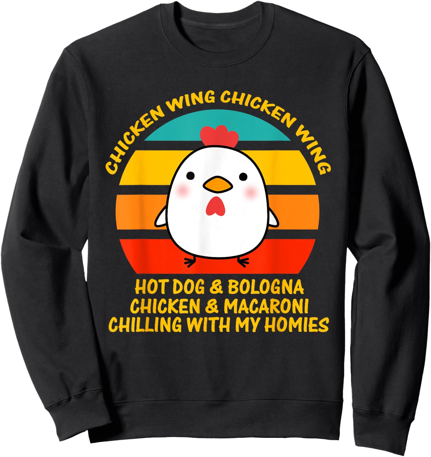 Chicken Wing Chicken Wing Hot Dog and Bologna Kids Toddlers Sweatshirt - Sweatshirt | Black
