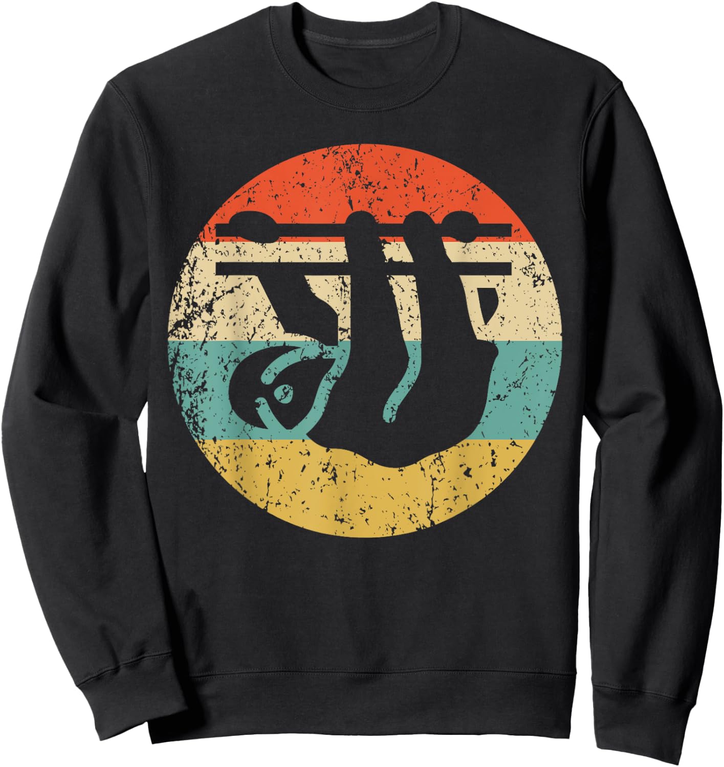 Sloth Retro Style Animal Sweatshirt - Sweatshirt | Black