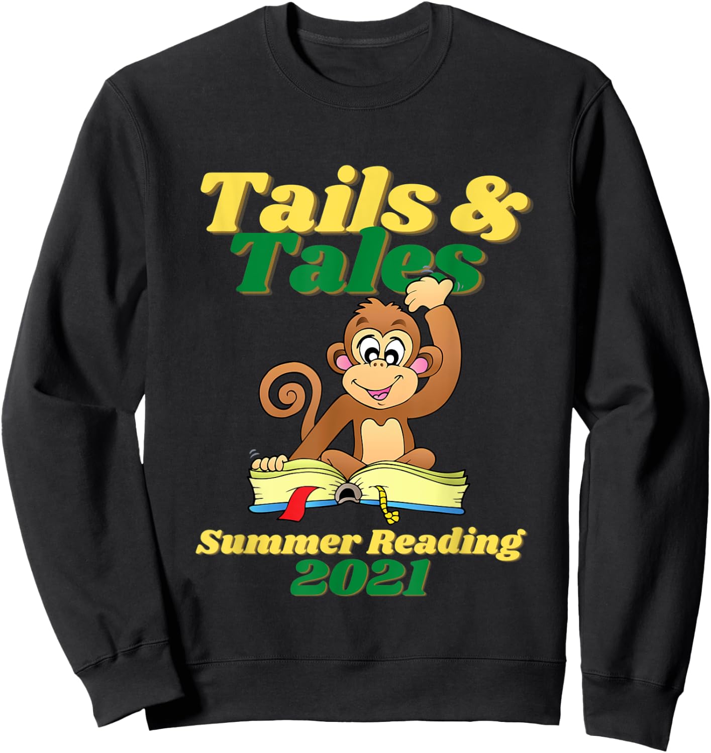 Tails and Tales Summer Reading 2021 Monkey Library Prize Sweatshirt - Sweatshirt | Black