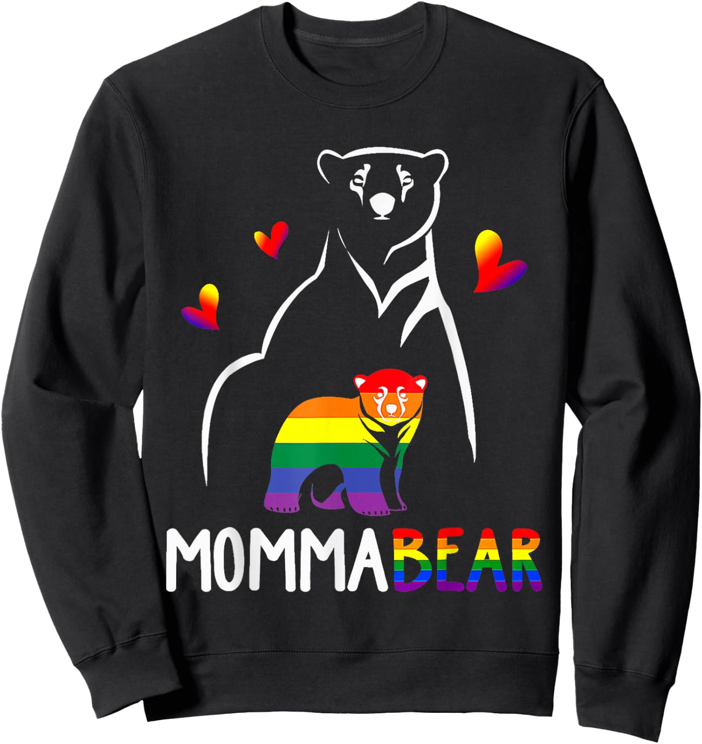 LGBT Momma Bear Gay Pride Proud Mom Mother's Day 2025 Sweatshirt - Sweatshirt | Black