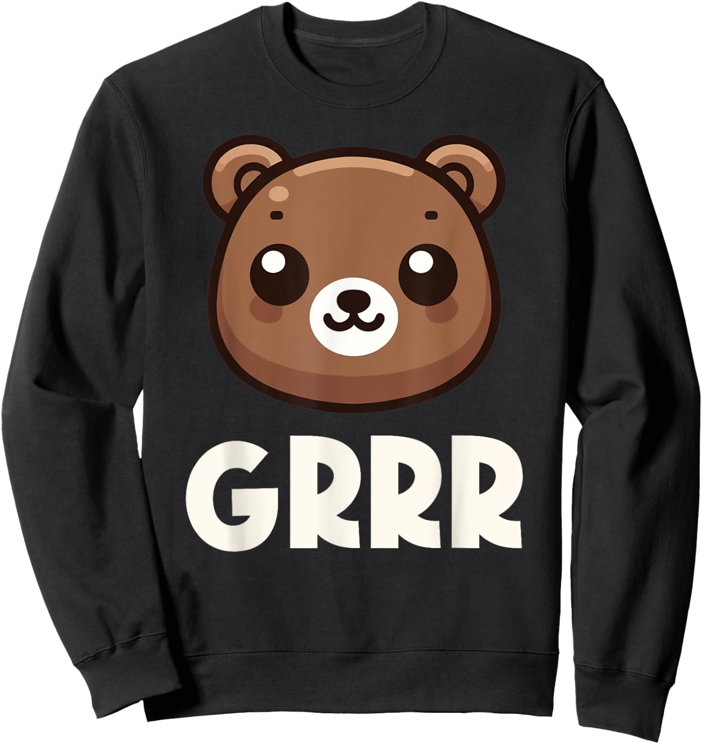 Cute Kawaii Bear Grr Kids Boys Girls Graphic Sweatshirt - Sweatshirt | Black