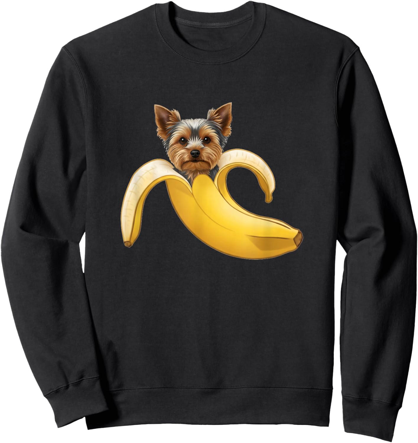 Funny Yorkshire Terrier Yorkie Lovers Banana Boys Girls Kids Sweatshirt - Sweatshirt | Black
