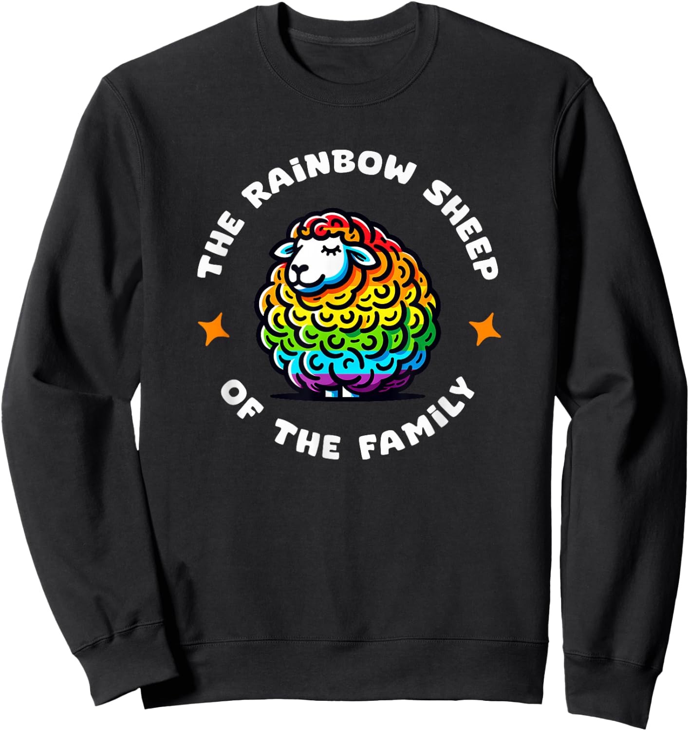 Rainbow Sheep of the Family 2024 Gay Pride Allies LGBTQ+ Sweatshirt - Sweatshirt | Black