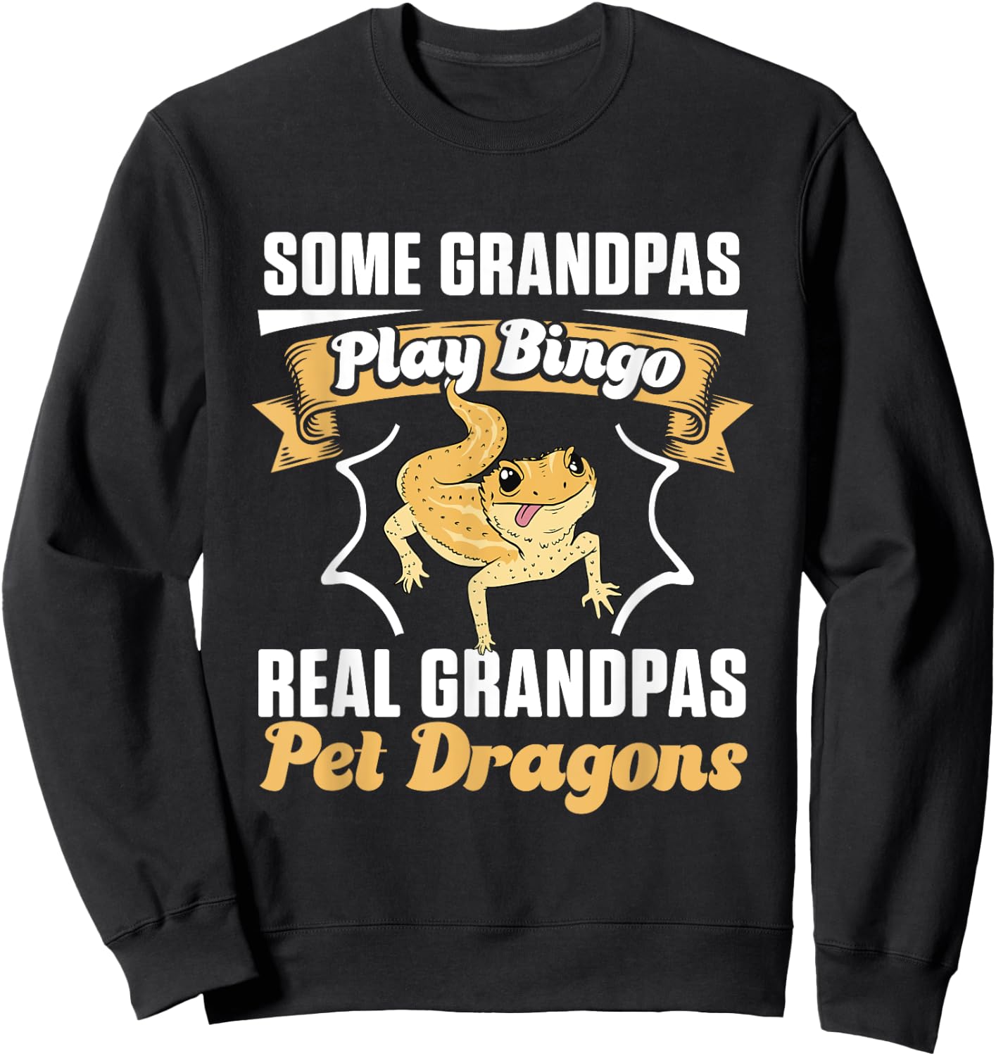 Real Grandpas Pet Dragons Men Pet Lover Bearded Dragon Sweatshirt - Sweatshirt | Black