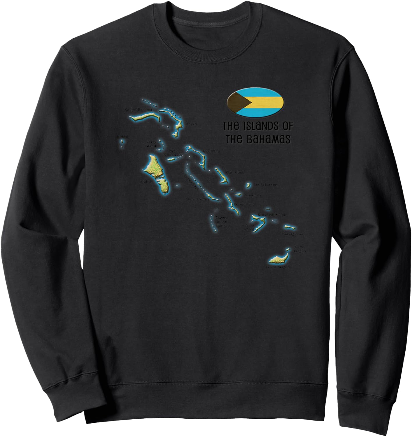Bahamas, The Islands of, Map Sweatshirt - Sweatshirt | Black