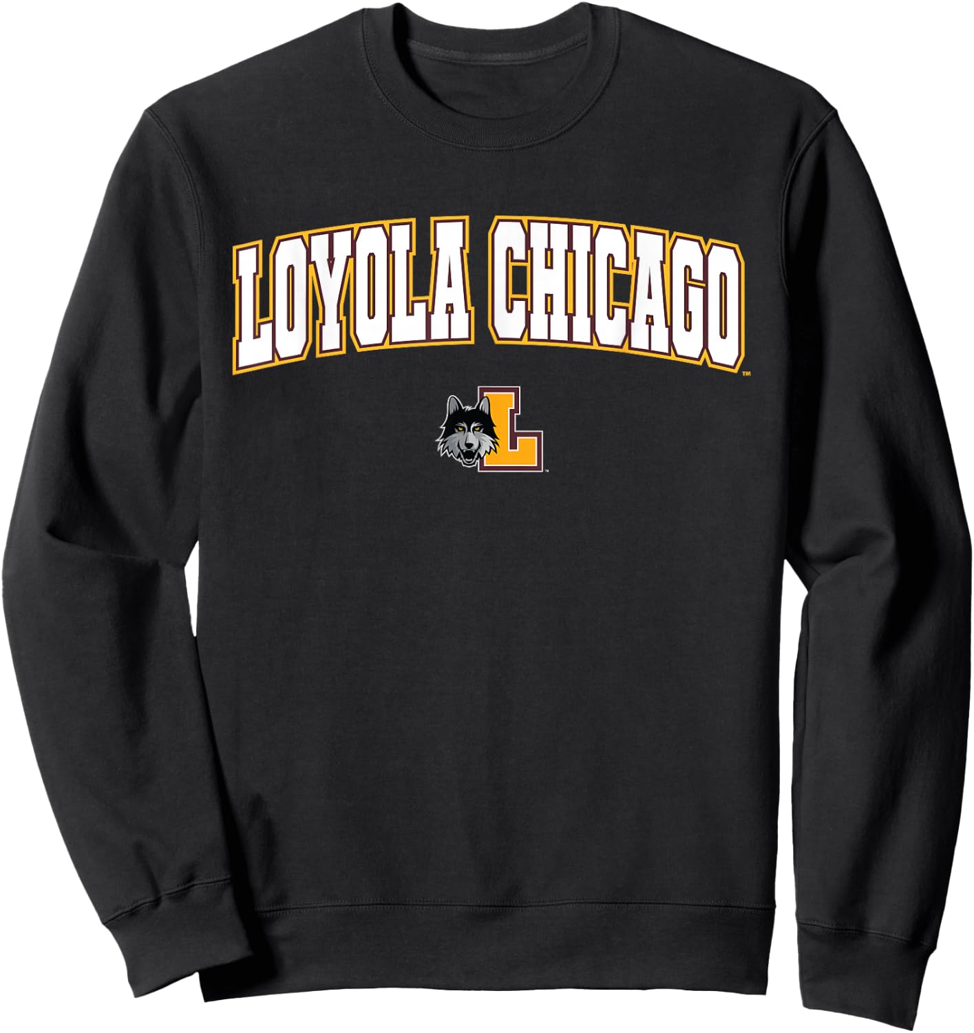 Loyola University Chicago Ramblers Arch Logo Sweatshirt - Sweatshirt | Black
