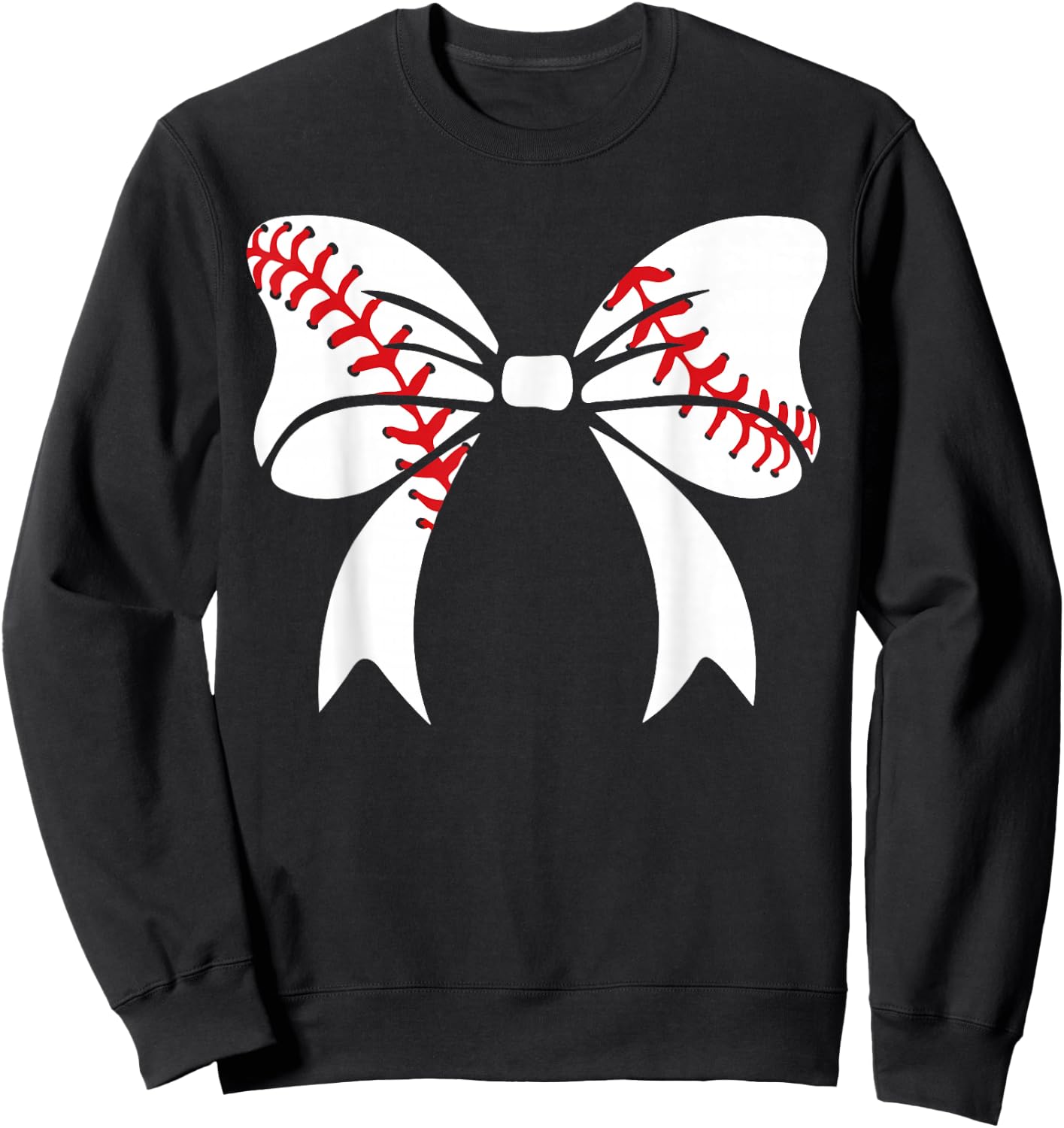 Baseball Bow Baseball Mom Mothers Day Women Baseball Mama Sweatshirt - Sweatshirt | Black