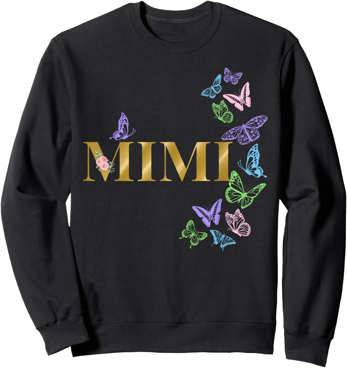 Mimi of The Birthday Girl Butterfly Party Matching Family Sweatshirt - Sweatshirt | Black