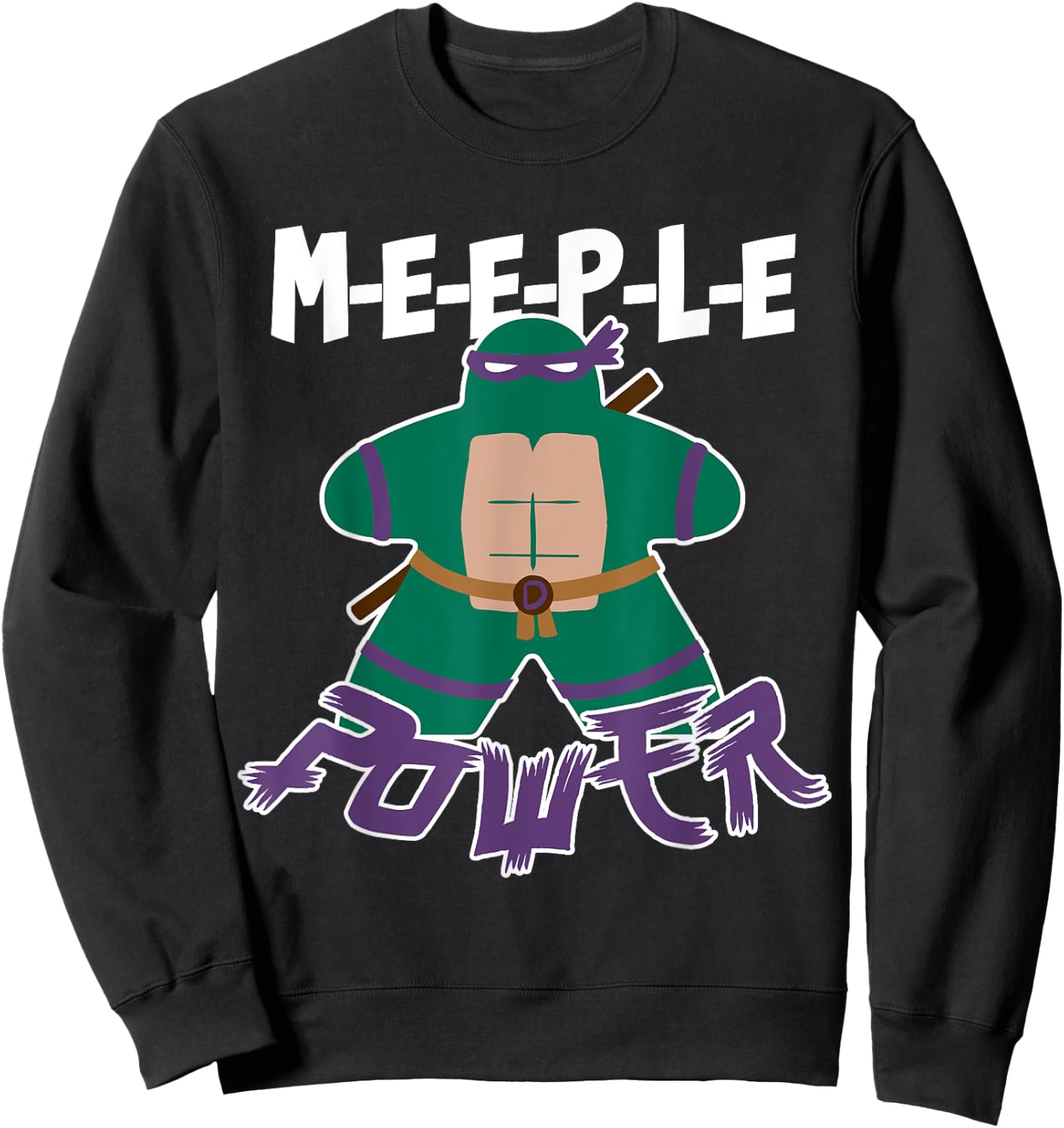 Meeple Power Turtles Cartoon Board Games Adults 80s Retro Sweatshirt - Sweatshirt | Black