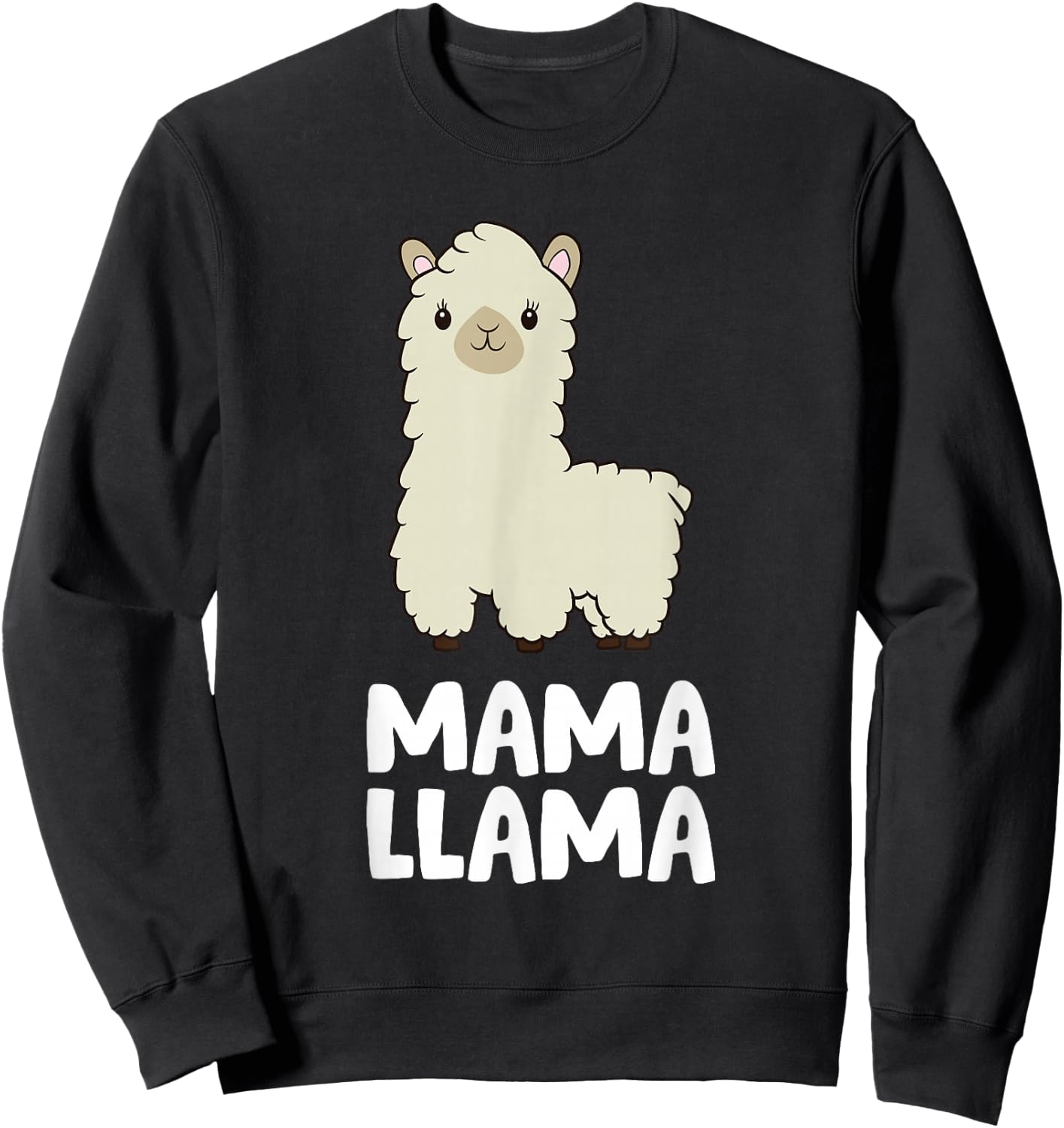 Women Llama Mom Mama Llama Sweatshirt - Sweatshirt | Black