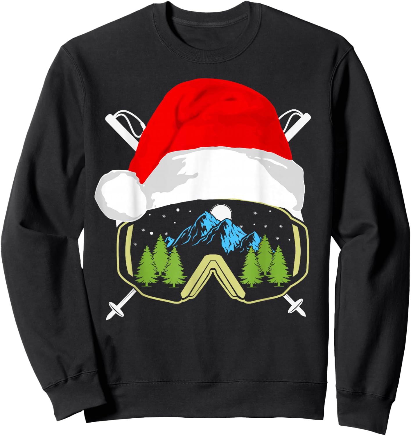 Skiing Christmas Santa Apparel Kids Snowboard Pajama Sweatshirt - Sweatshirt | Black