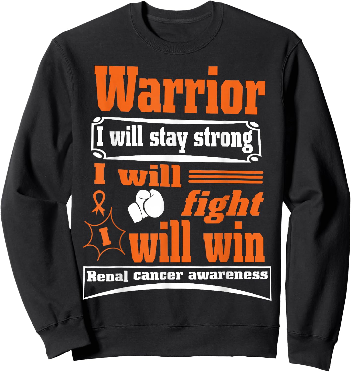 Kidney Cancer Awareness Gifts Renal Cure -Adults, -Kids Black Cotton 65%, Polyester 35% Modern Mandarin Collar Short Sleeve Sweatshirt - Sweatshirt | Black