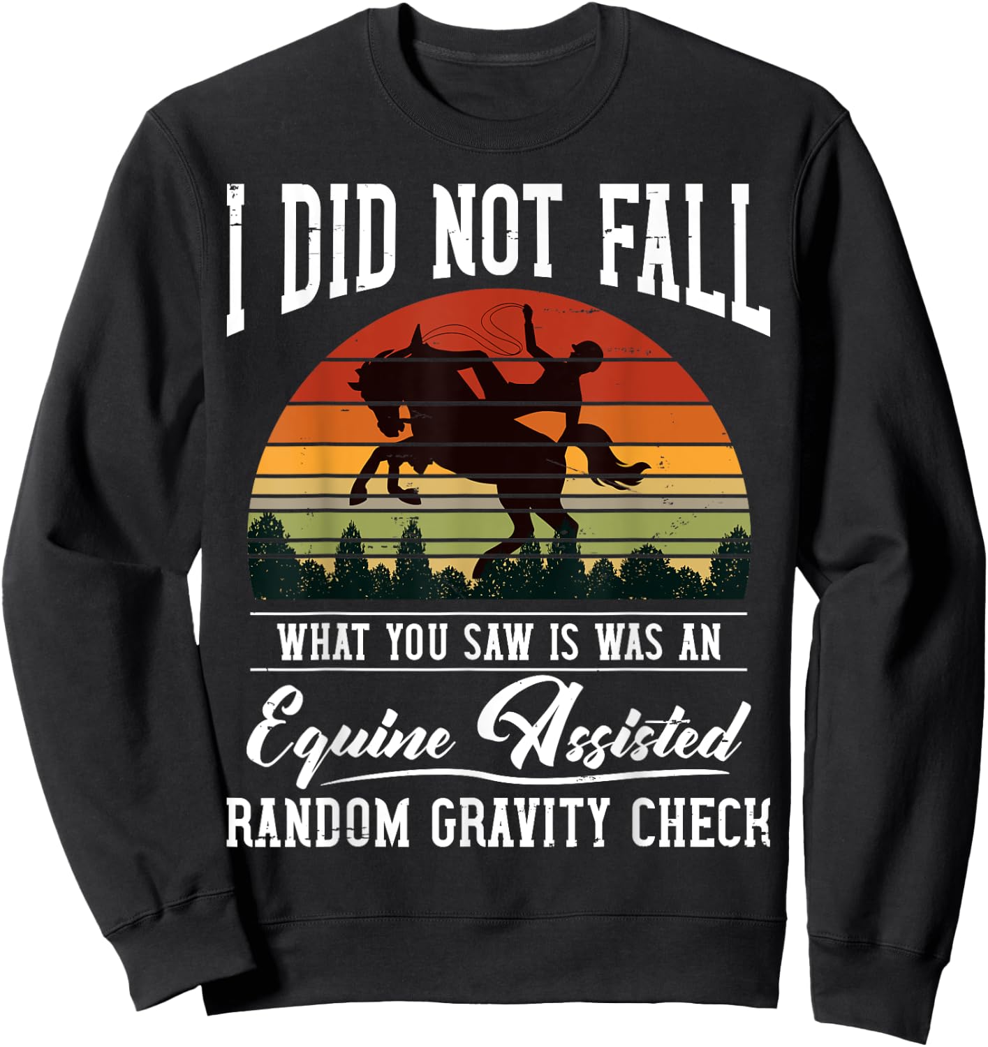 I Did Not Fall What You Saw Was An Equine Assisted Horse Sweatshirt - Sweatshirt | Black