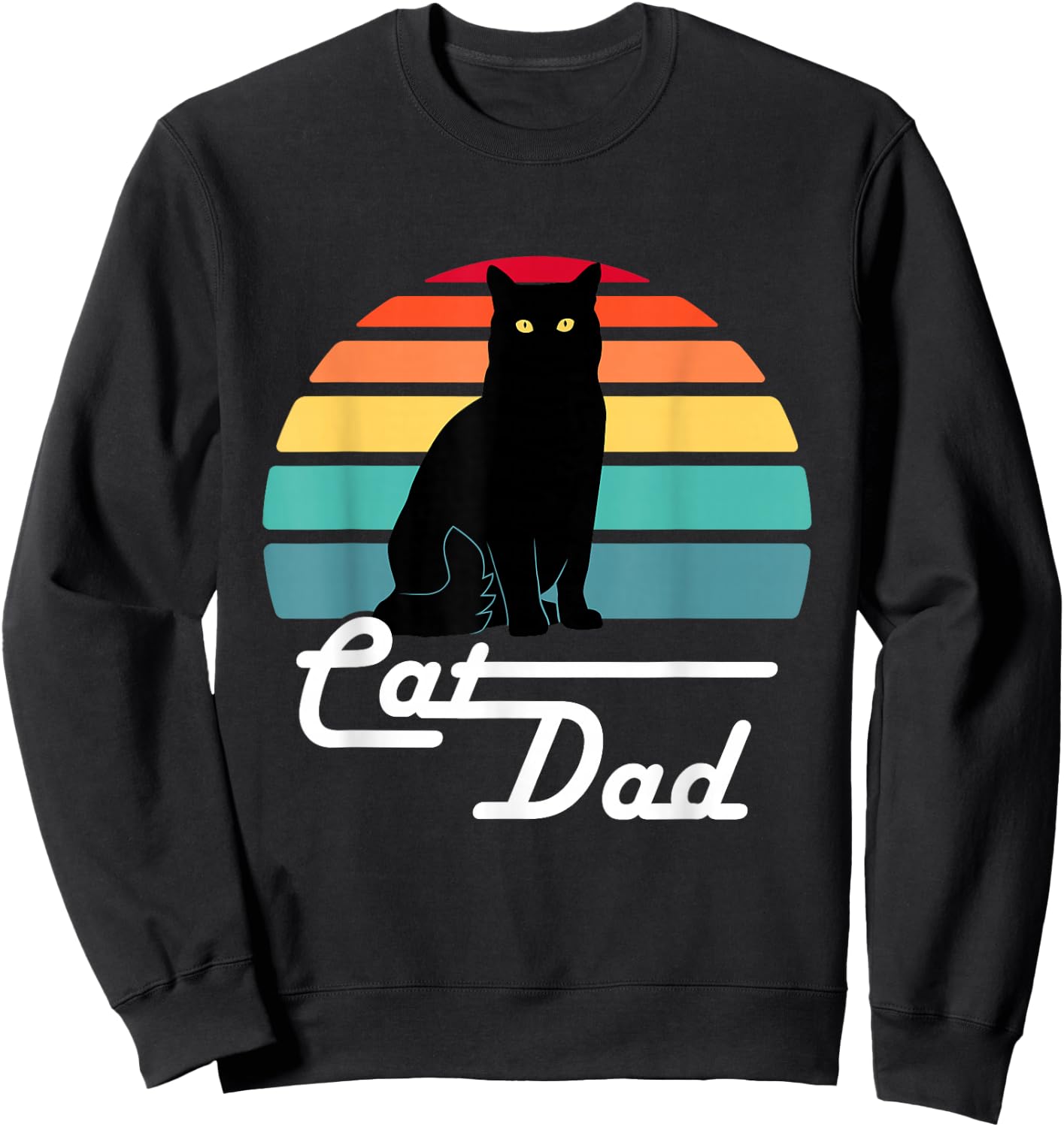Cat Dad - Vintage Style Cat Lover Gift Sweatshirt - Sweatshirt | Black