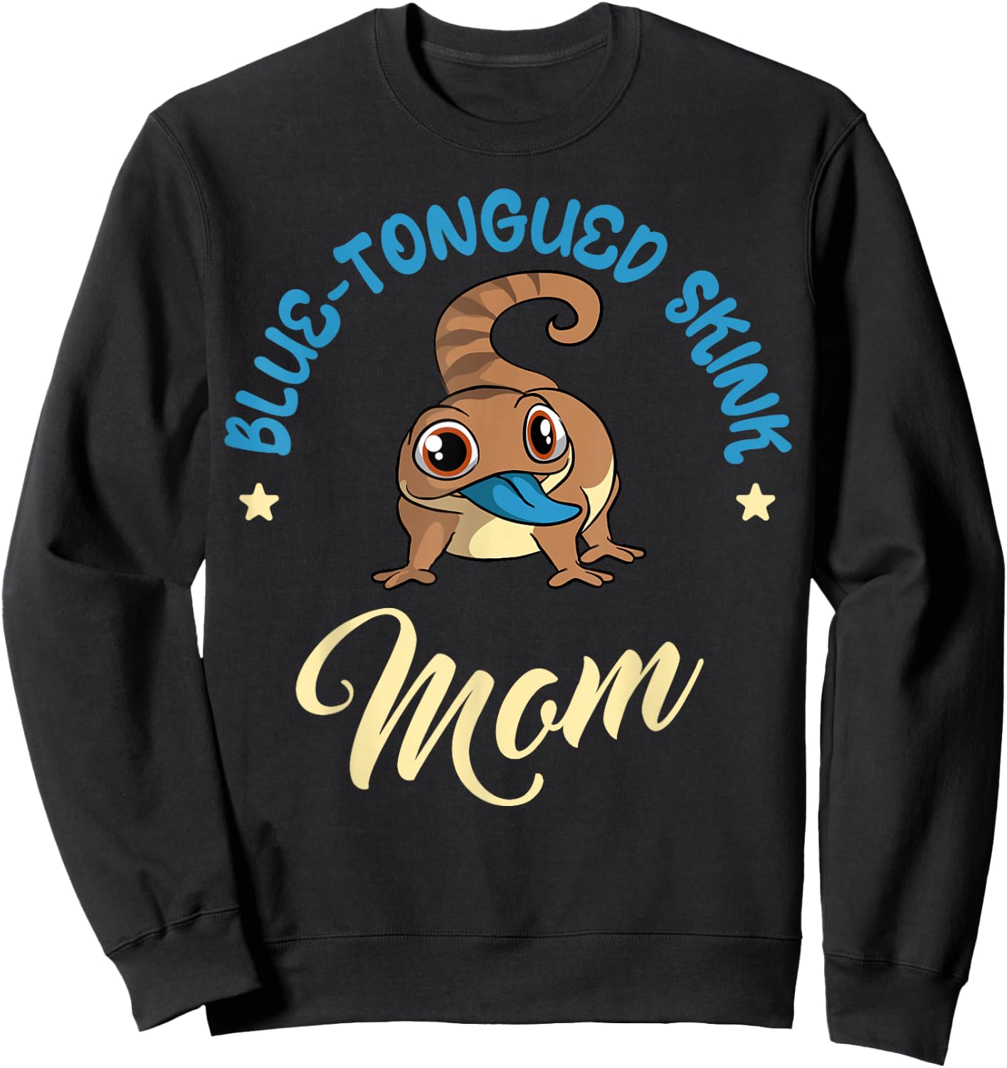 Blue-Tongued Skink Mom Sleepy Lizard Reptile Mother's Day Sweatshirt - Sweatshirt | Black