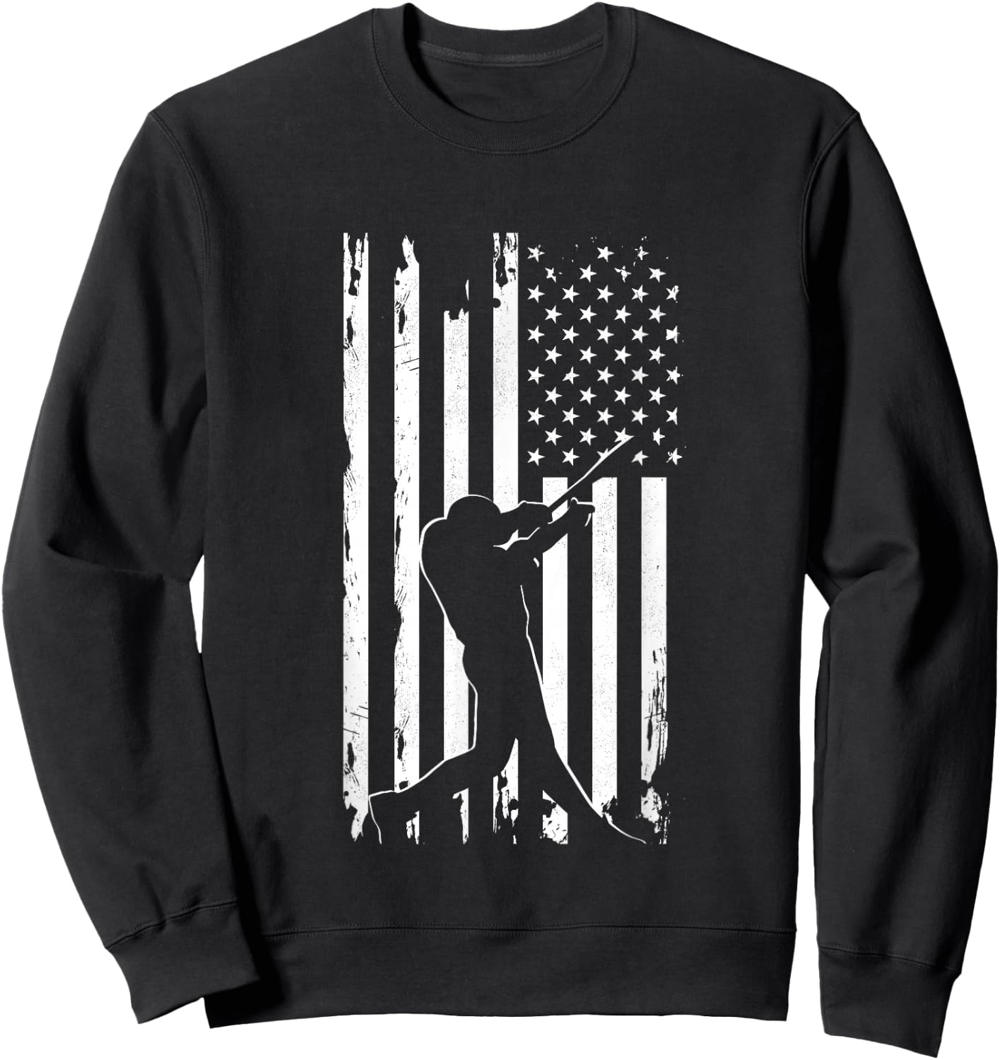 American Flag Baseball Apparel - Baseball Sweatshirt - Sweatshirt | Black