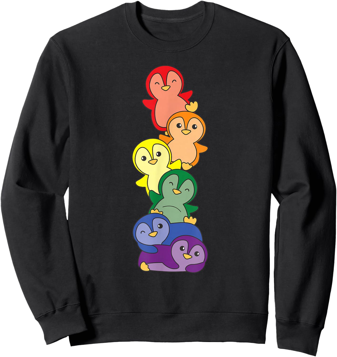 Rainbow Flag Gay Pride LGBTQ Penguin Sweatshirt - Sweatshirt | Black
