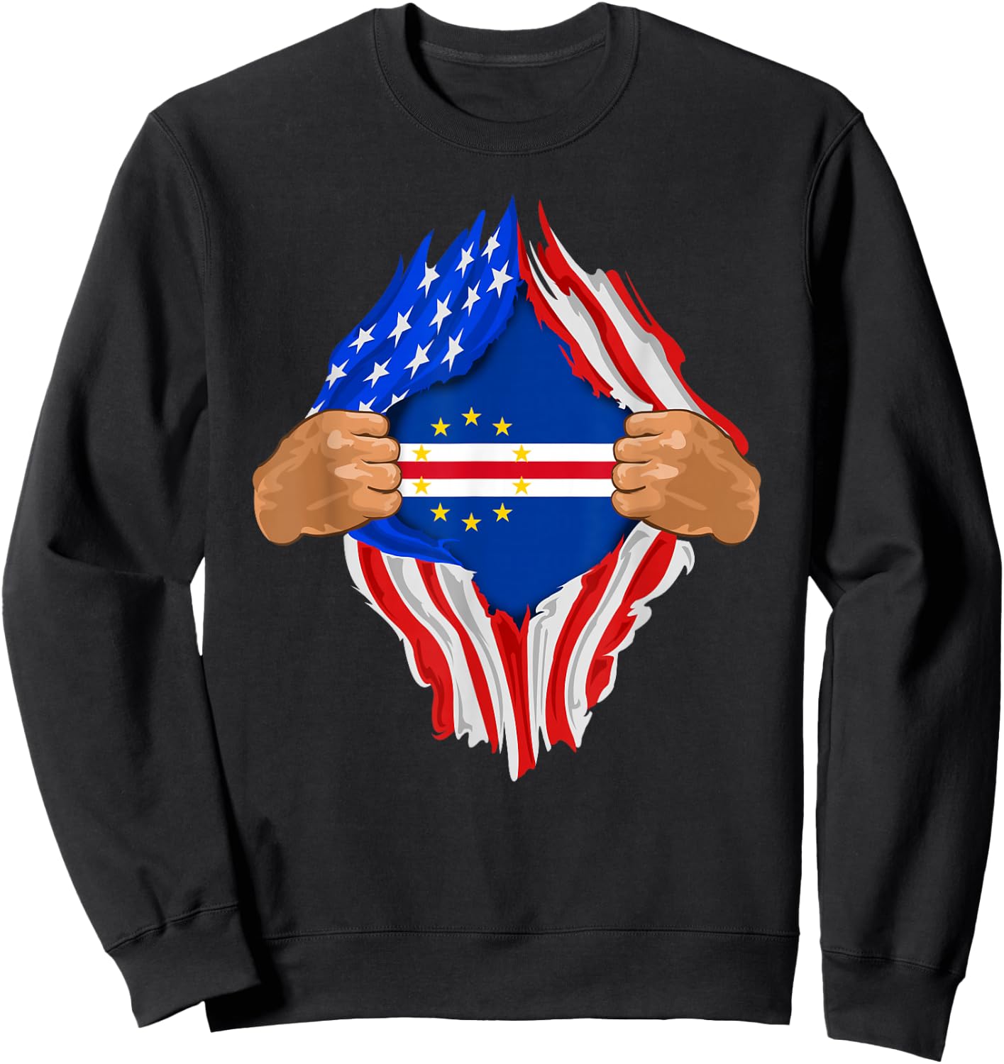 Cape Verde Blood Inside Me | Cape Verde Flag Gift Sweatshirt - Sweatshirt | Black