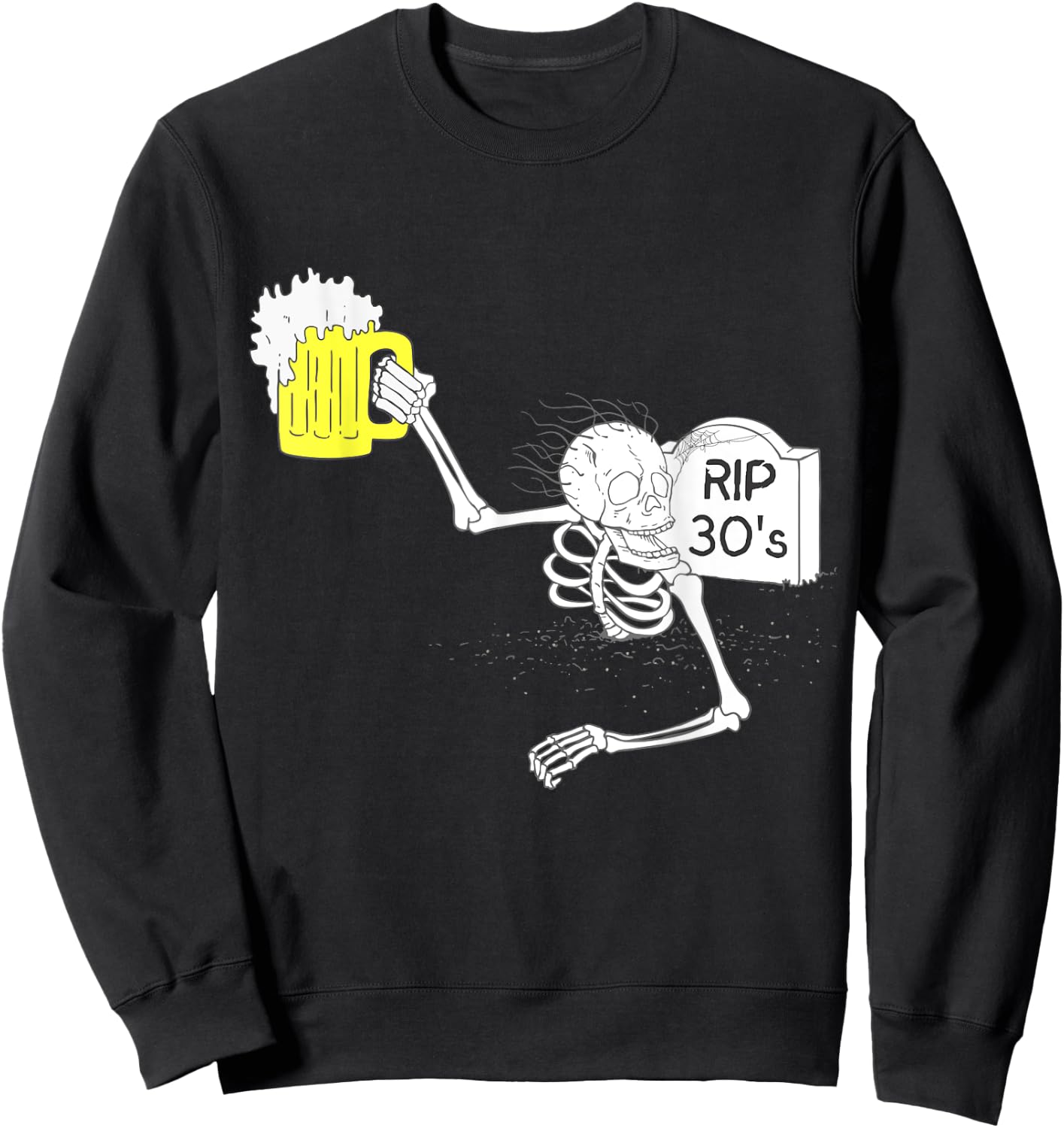 Funny 40th Birthday | R.I.P. 30's Tombstone Sweatshirt - Sweatshirt | Black