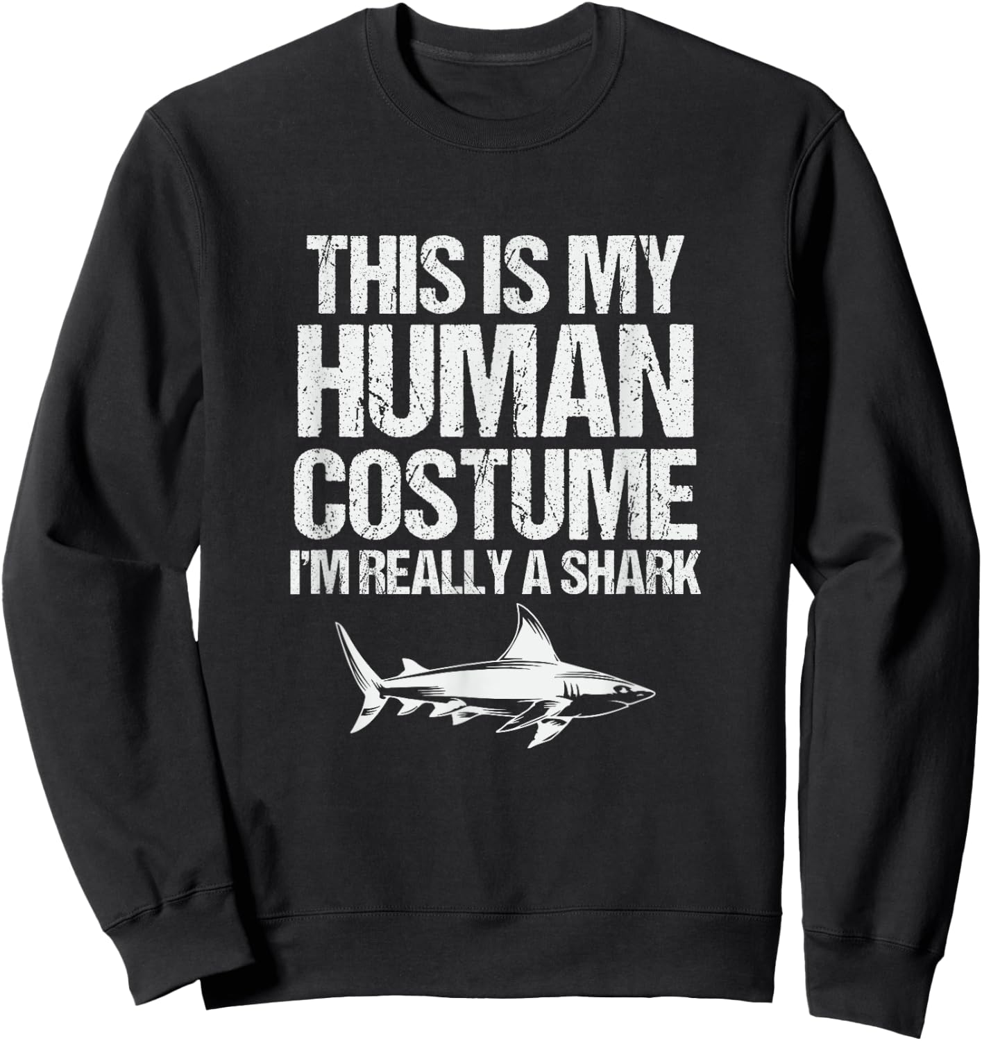 Funny Shark Design , Black, S Sweatshirt - Sweatshirt | Black