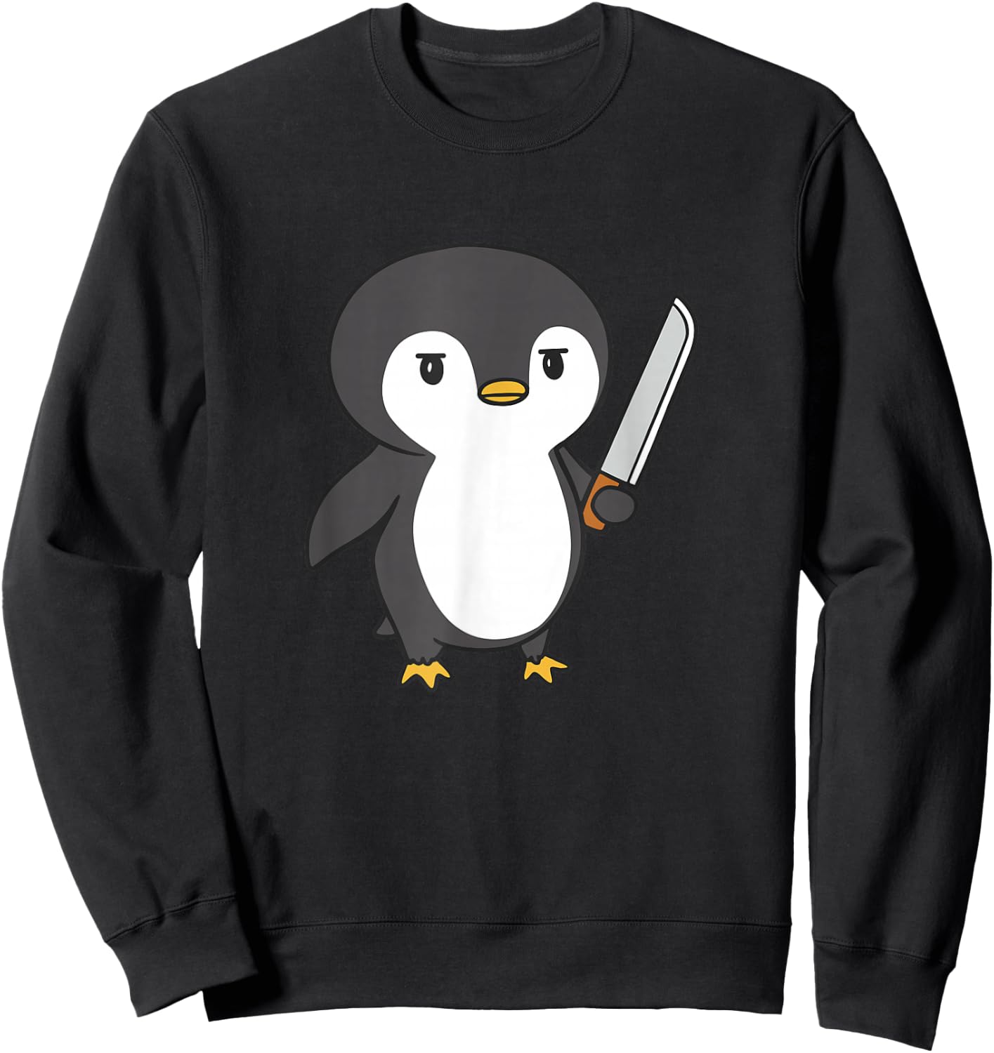 Funny Murderous Penguin Knife Sweatshirt - Sweatshirt | Black