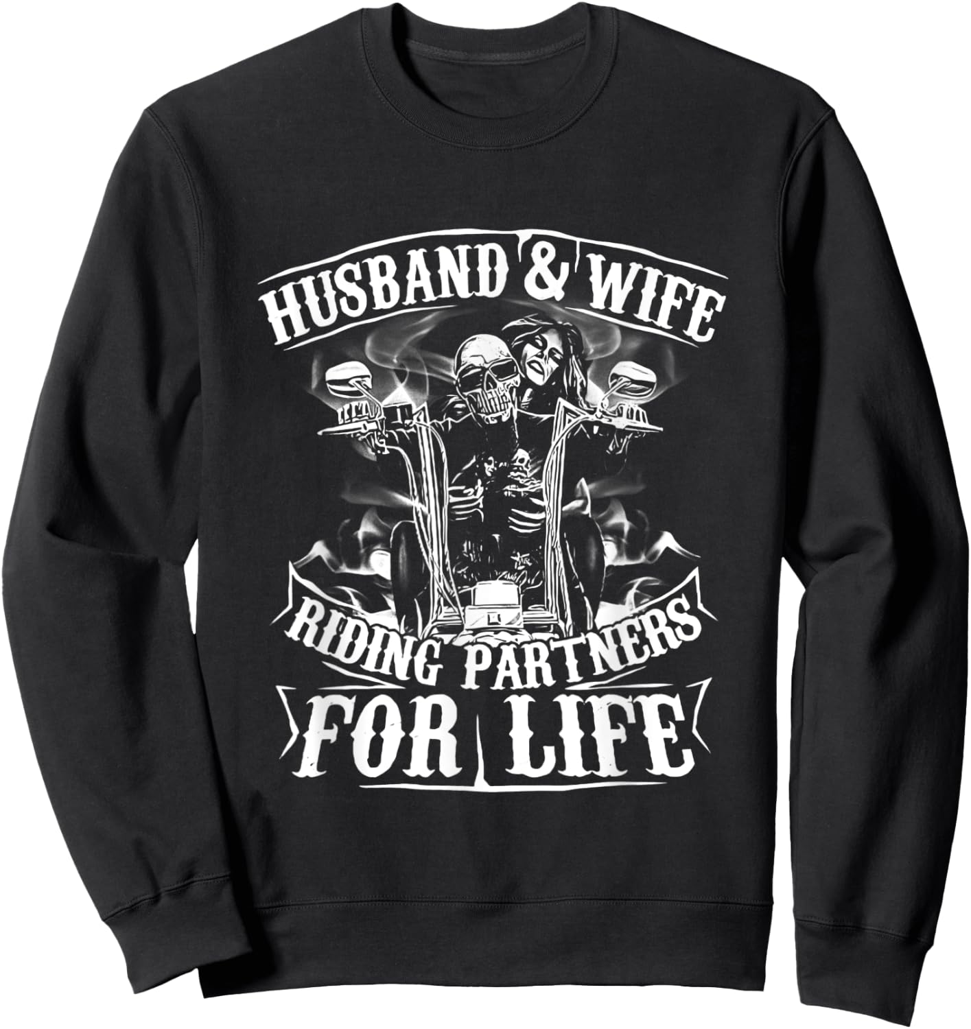 Totenkopf Paar Ehemann und Ehefrau Reitpartner fürs Leben Sweatshirt - Sweatshirt | Black