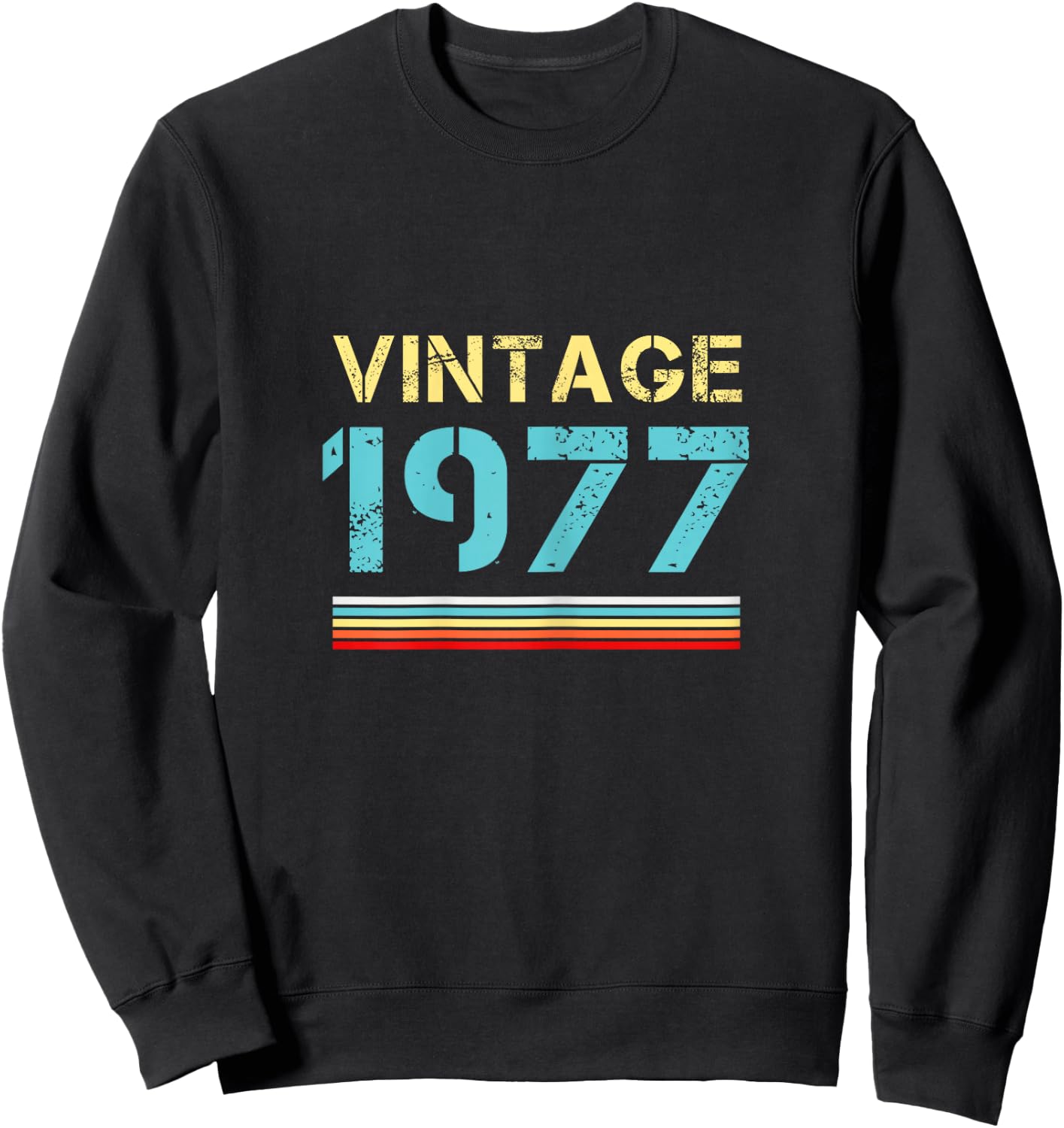 Vintage 1977 T Shirts Retro Funny 1977 Birthday Sweatshirt - Sweatshirt | Black