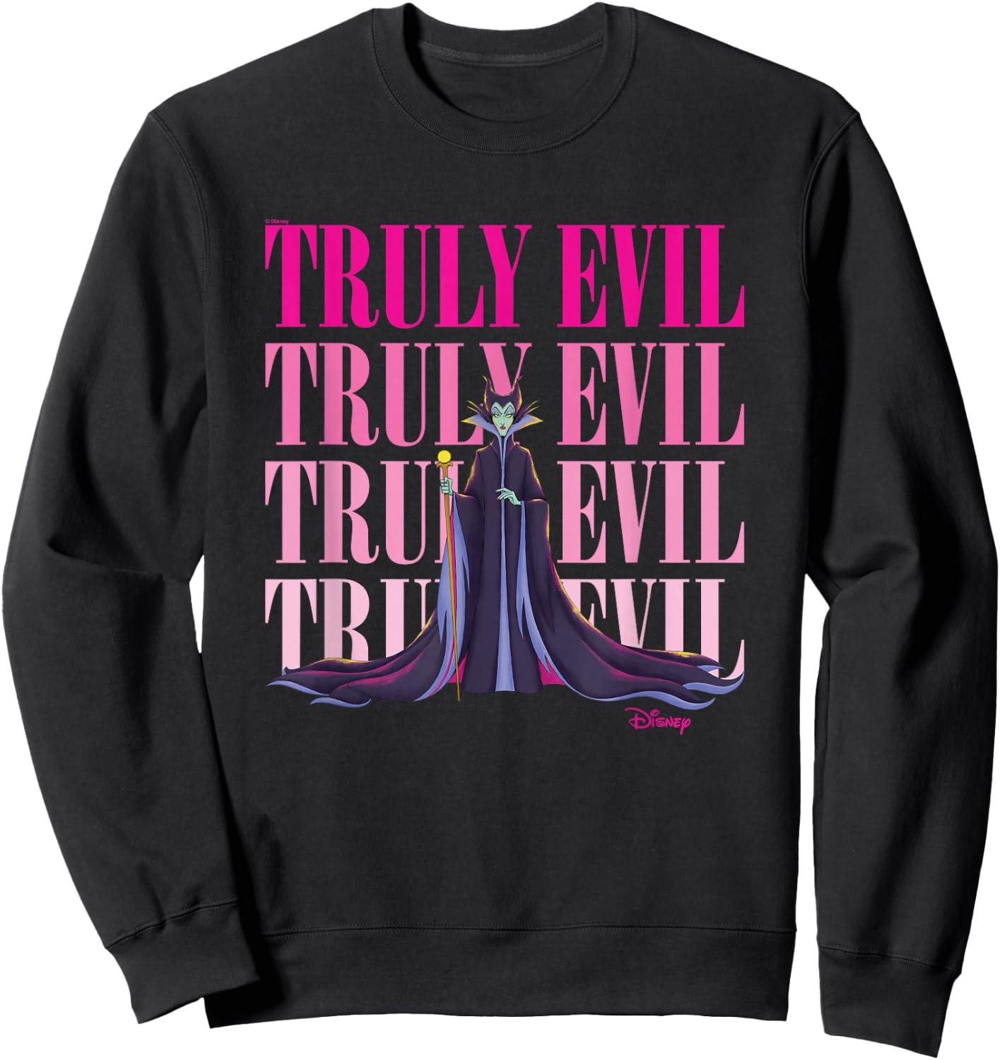 Disney Villains - Maleficent Truly Evil Stacked Sweatshirt - Sweatshirt | Black