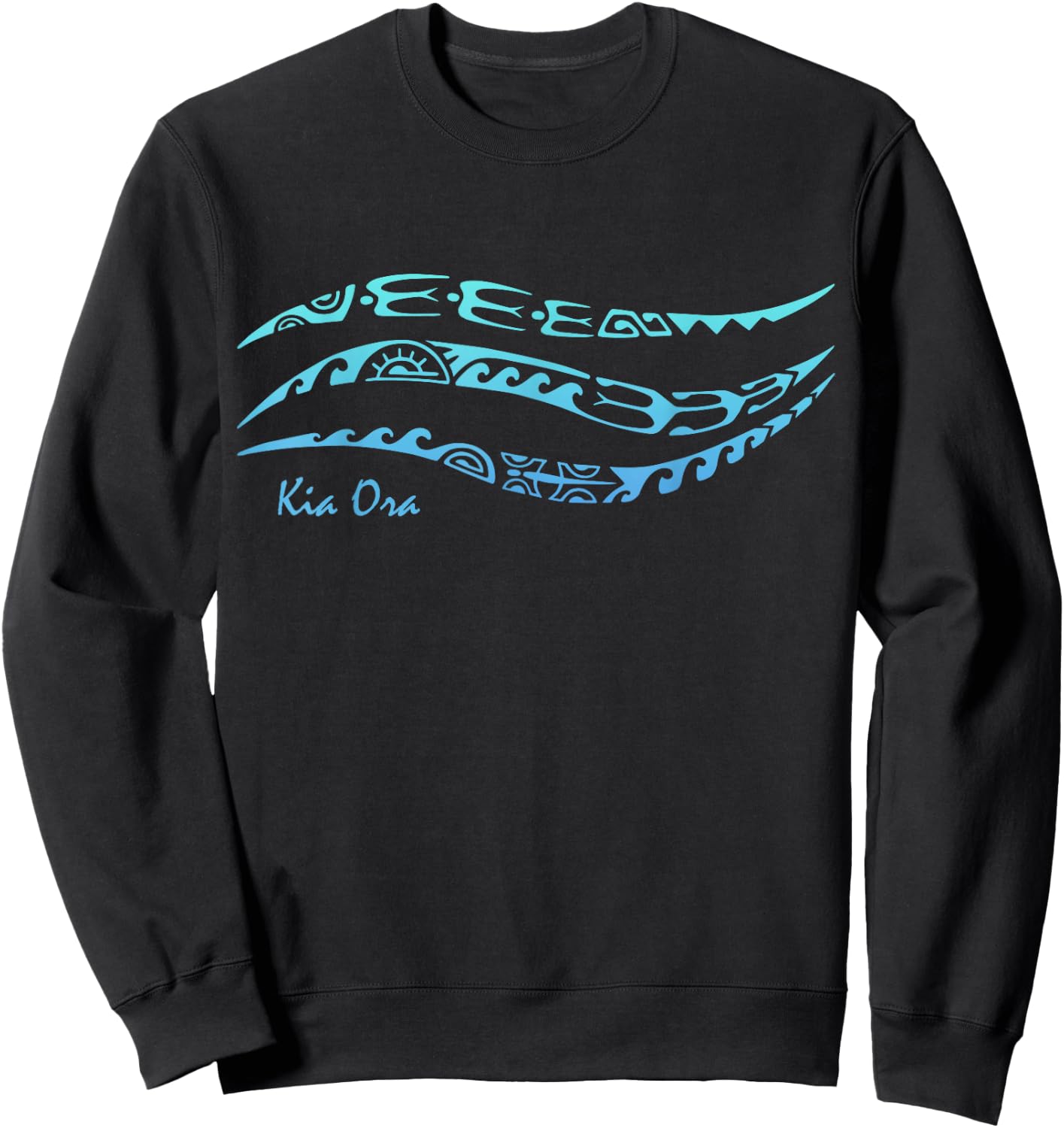Symbol Muster Wellen Kultur Maori Tribal Neuseeland Sweatshirt - Sweatshirt | Black
