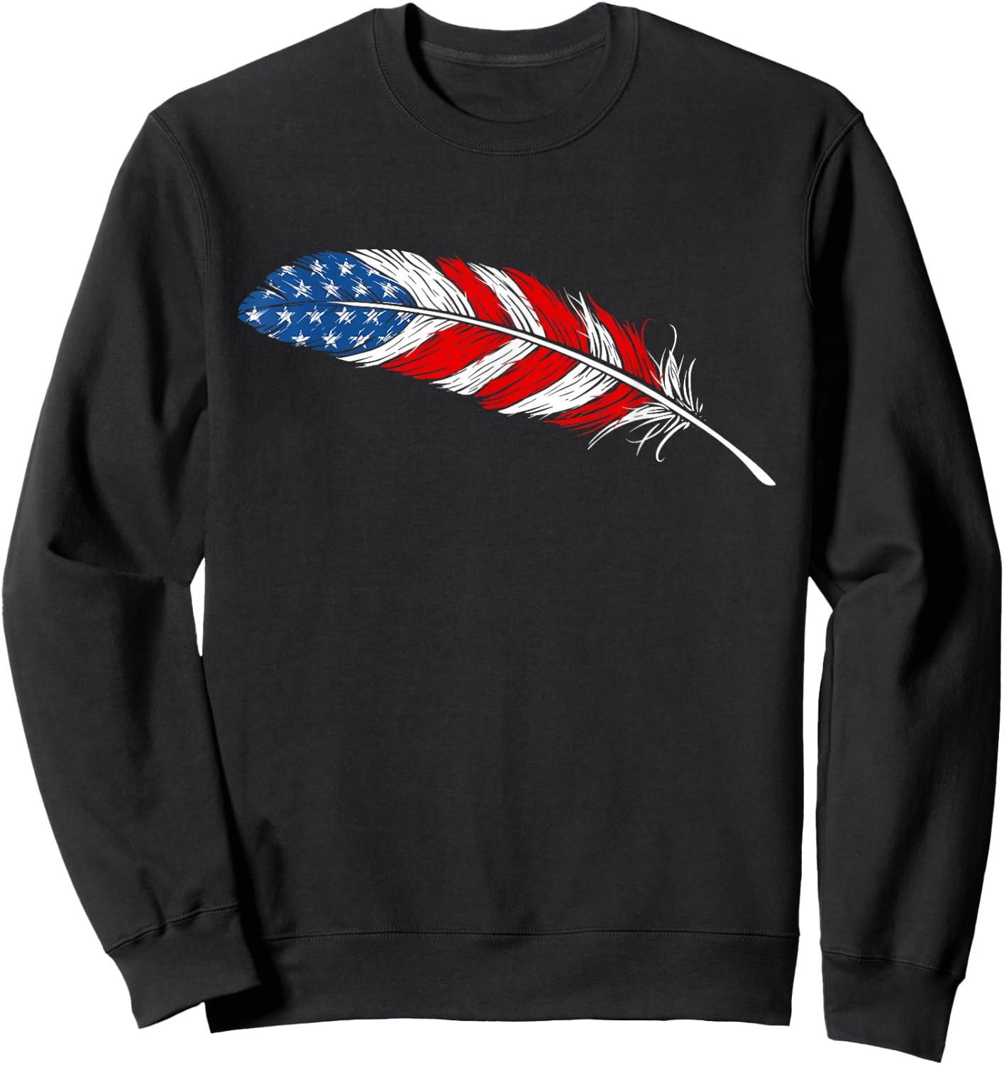 Native American Feather Flag - Indian Pride Veteran July 4th Sweatshirt - Sweatshirt | Black