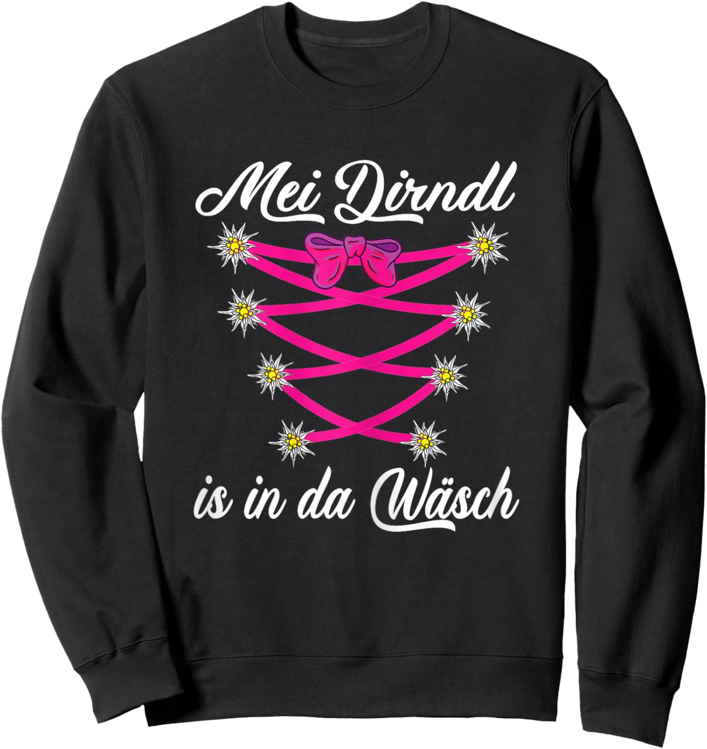 MEI Dirndl is in da Wäsch Lausmadl Damen Trachten Dirndl Sweatshirt - Sweatshirt | Black
